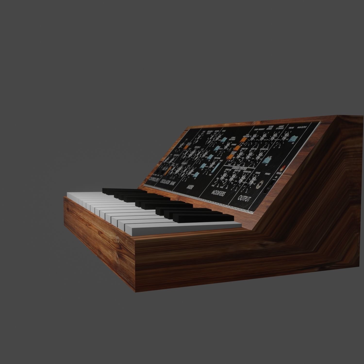 MOOG BASS SYNTH Low-poly 3D model_1