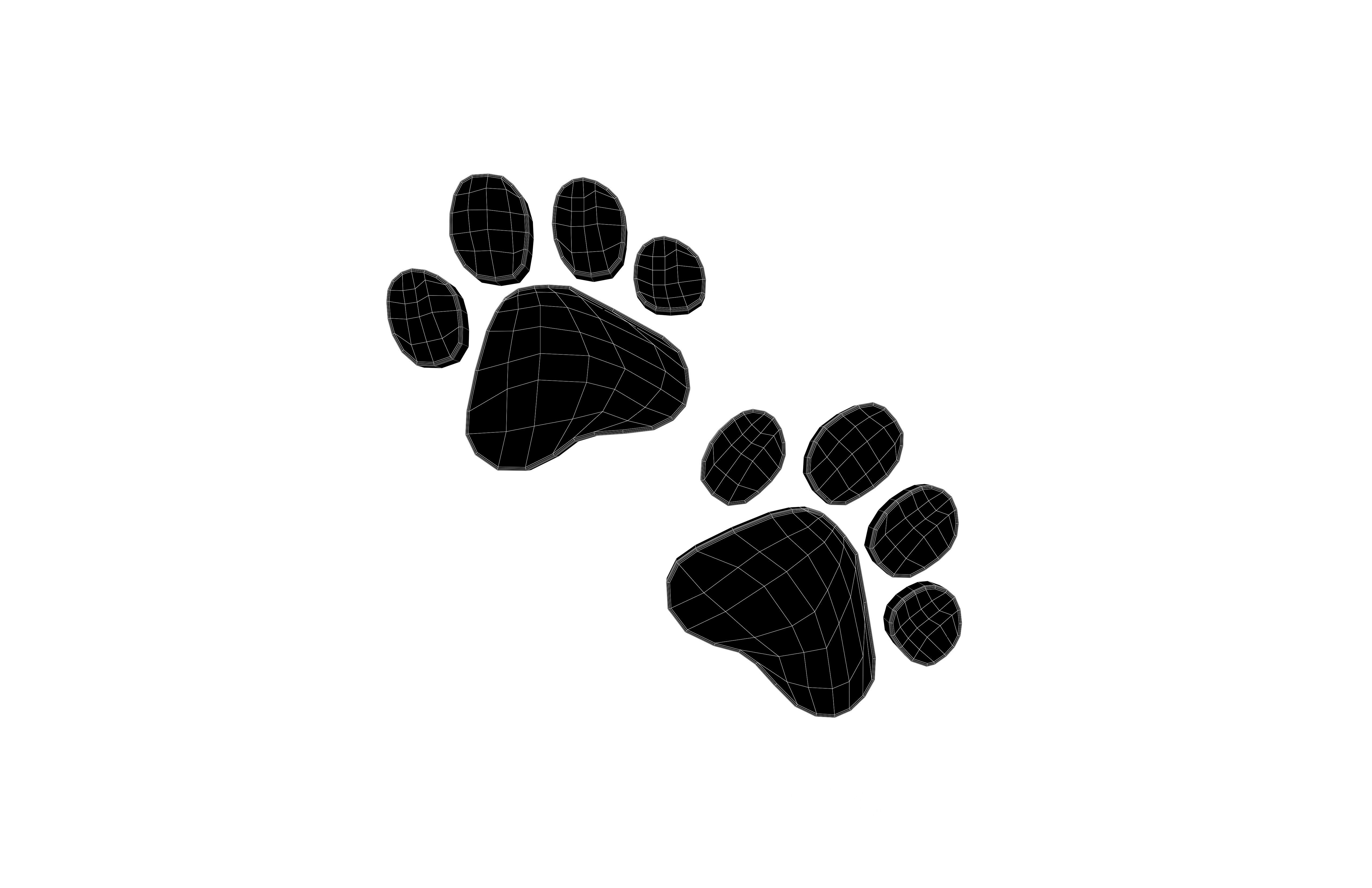 Paw Prints v1 008 Low-poly 3D model_5