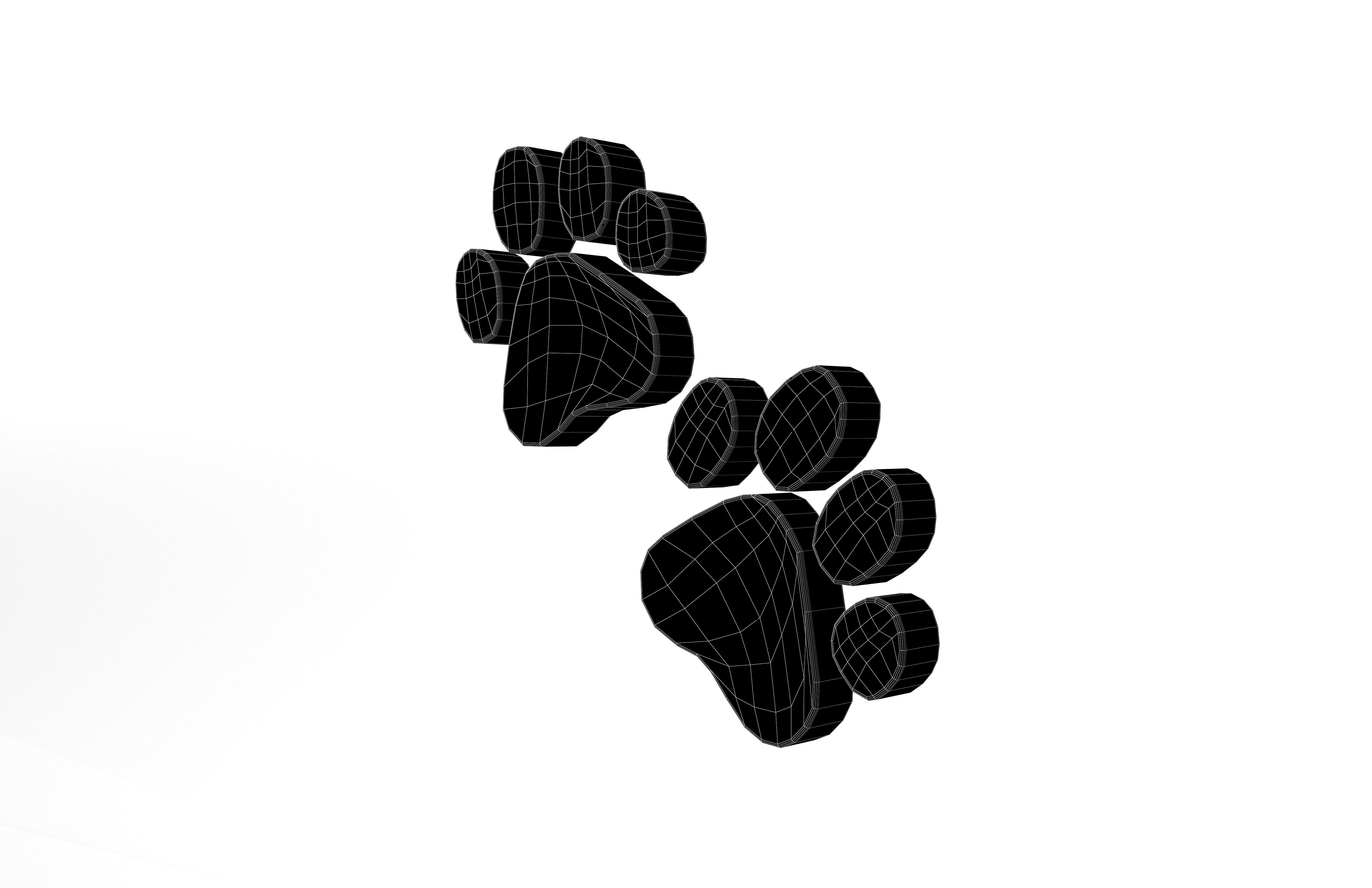 Paw Prints v1 008 Low-poly 3D model_6