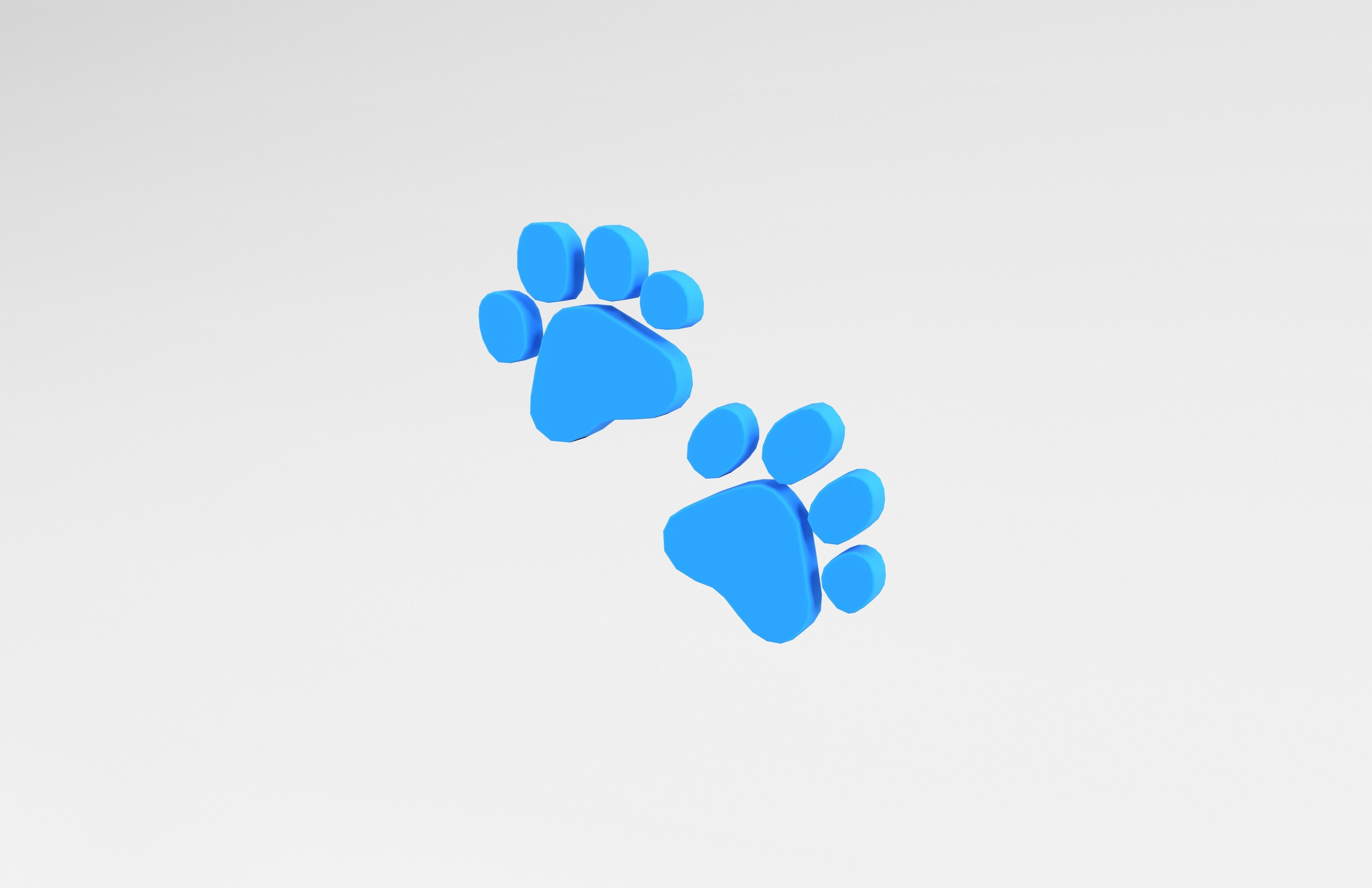 Paw Prints v1 008 Low-poly 3D model_2
