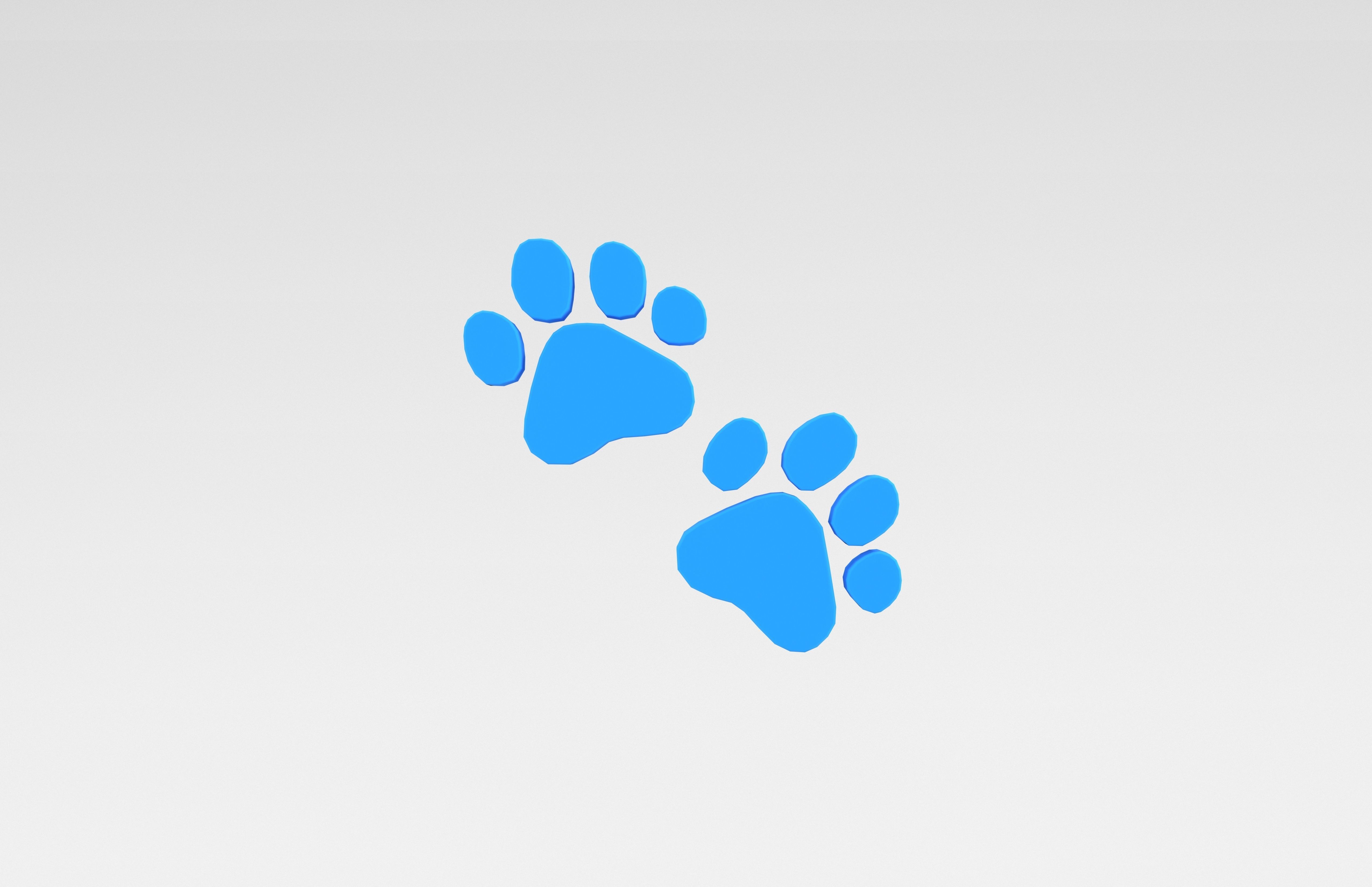 Paw Prints v1 008 Low-poly 3D model_1
