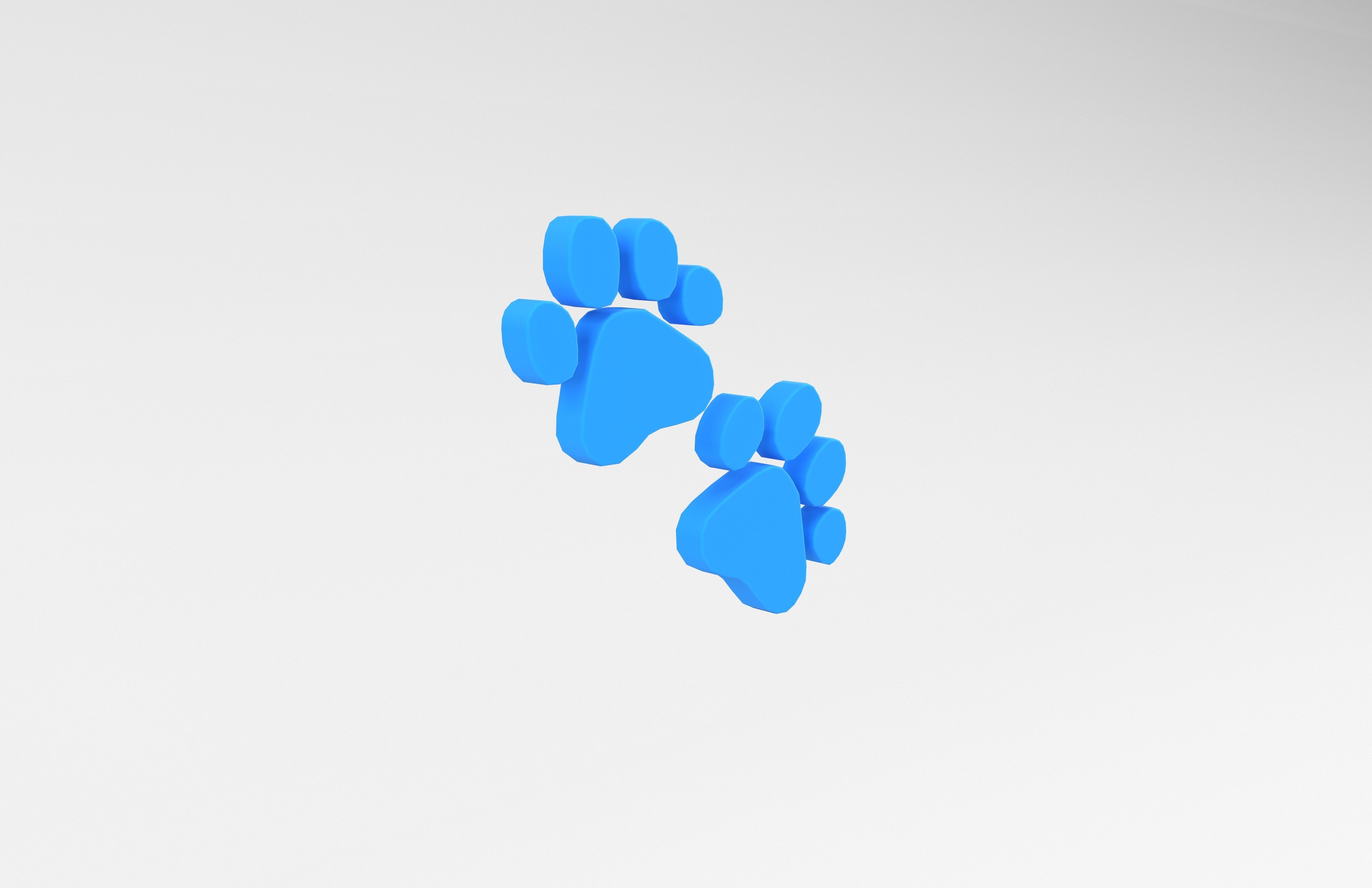 Paw Prints v1 008 Low-poly 3D model_3