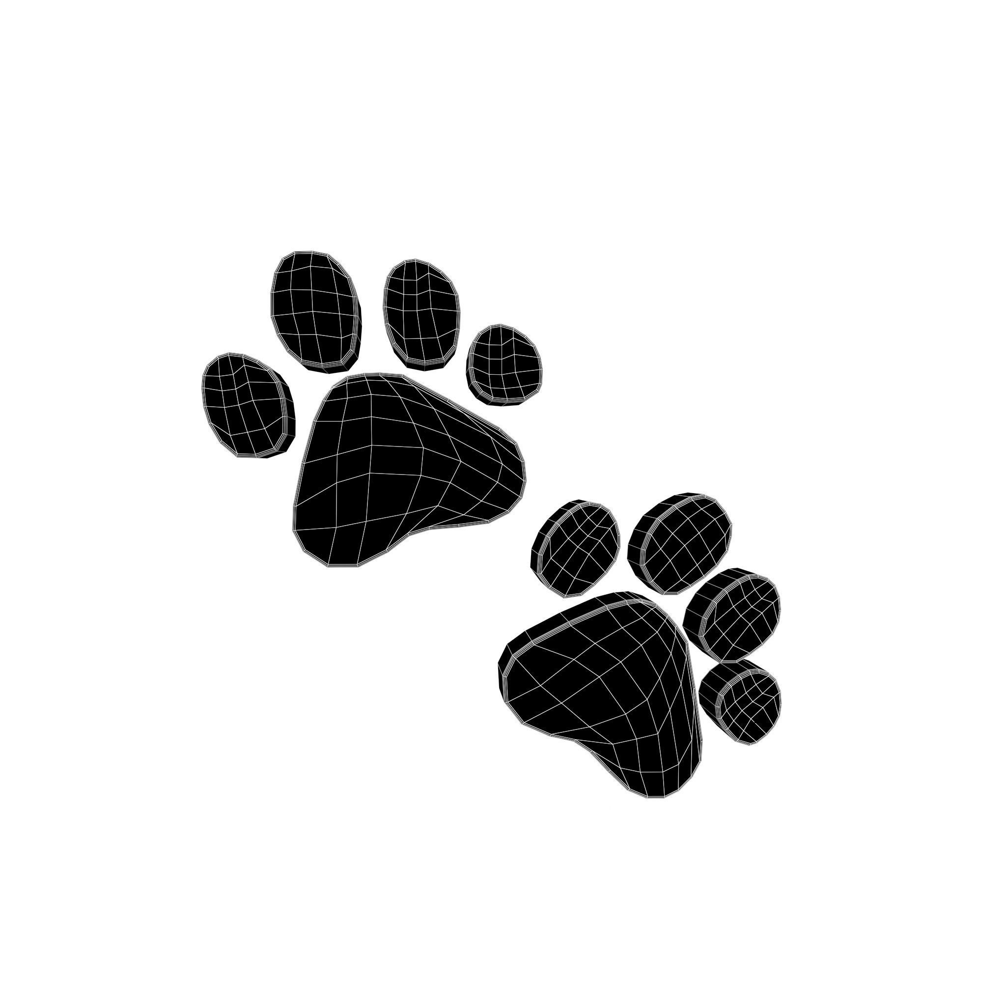 Paw Prints v1 008 Low-poly 3D model_4