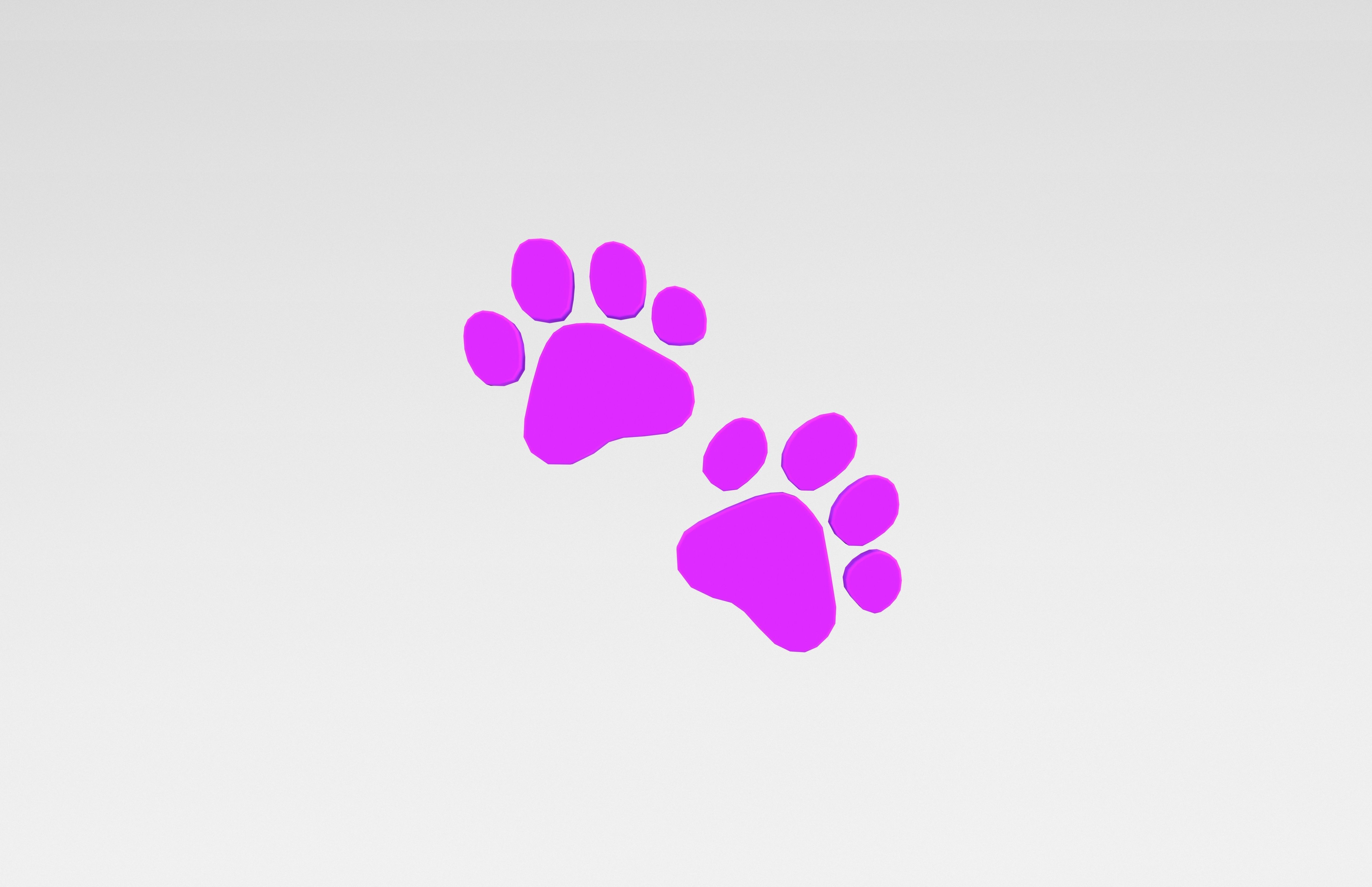 Paw Prints v1 009 Low-poly 3D model_1