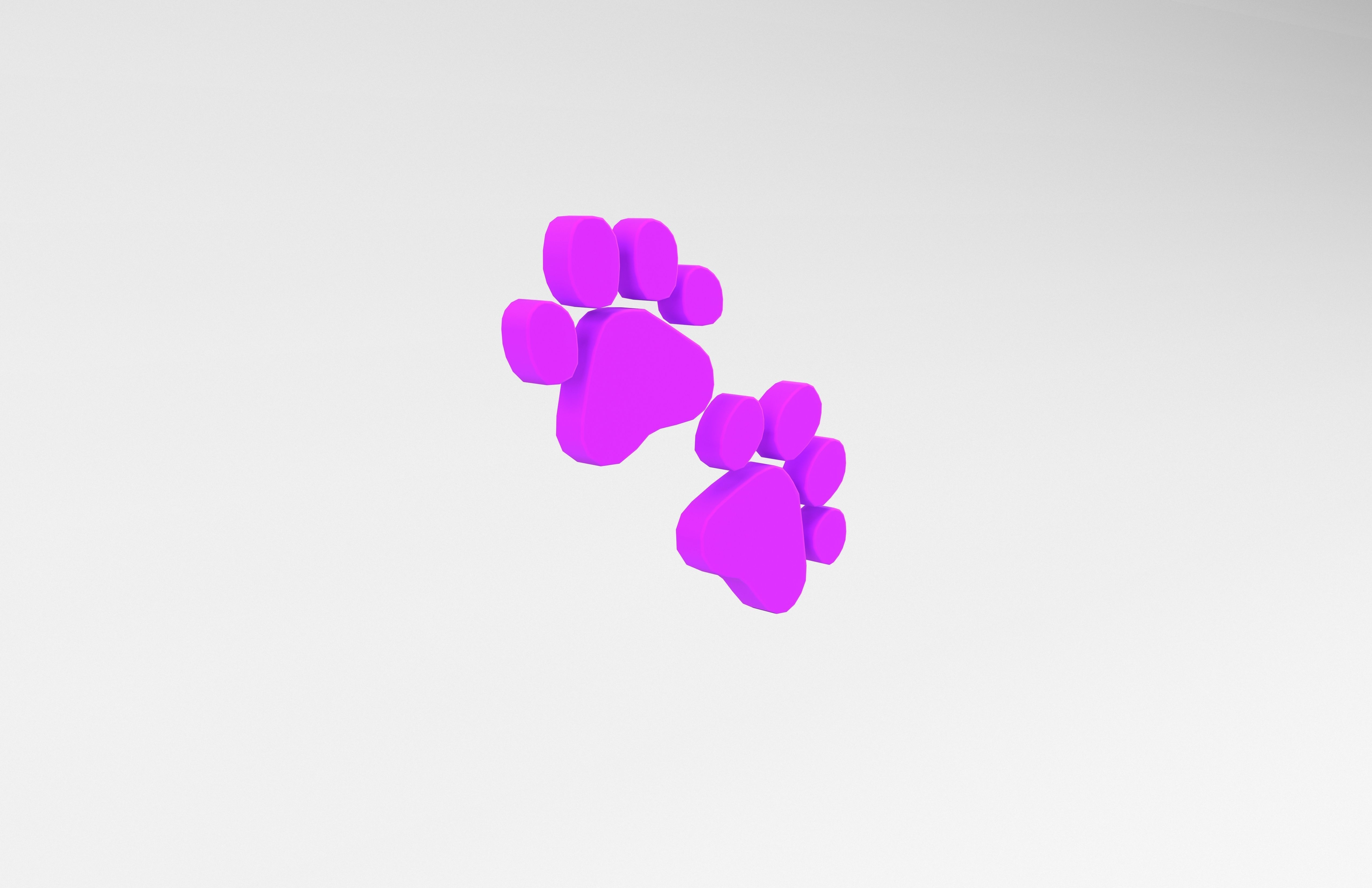 Paw Prints v1 009 Low-poly 3D model_3