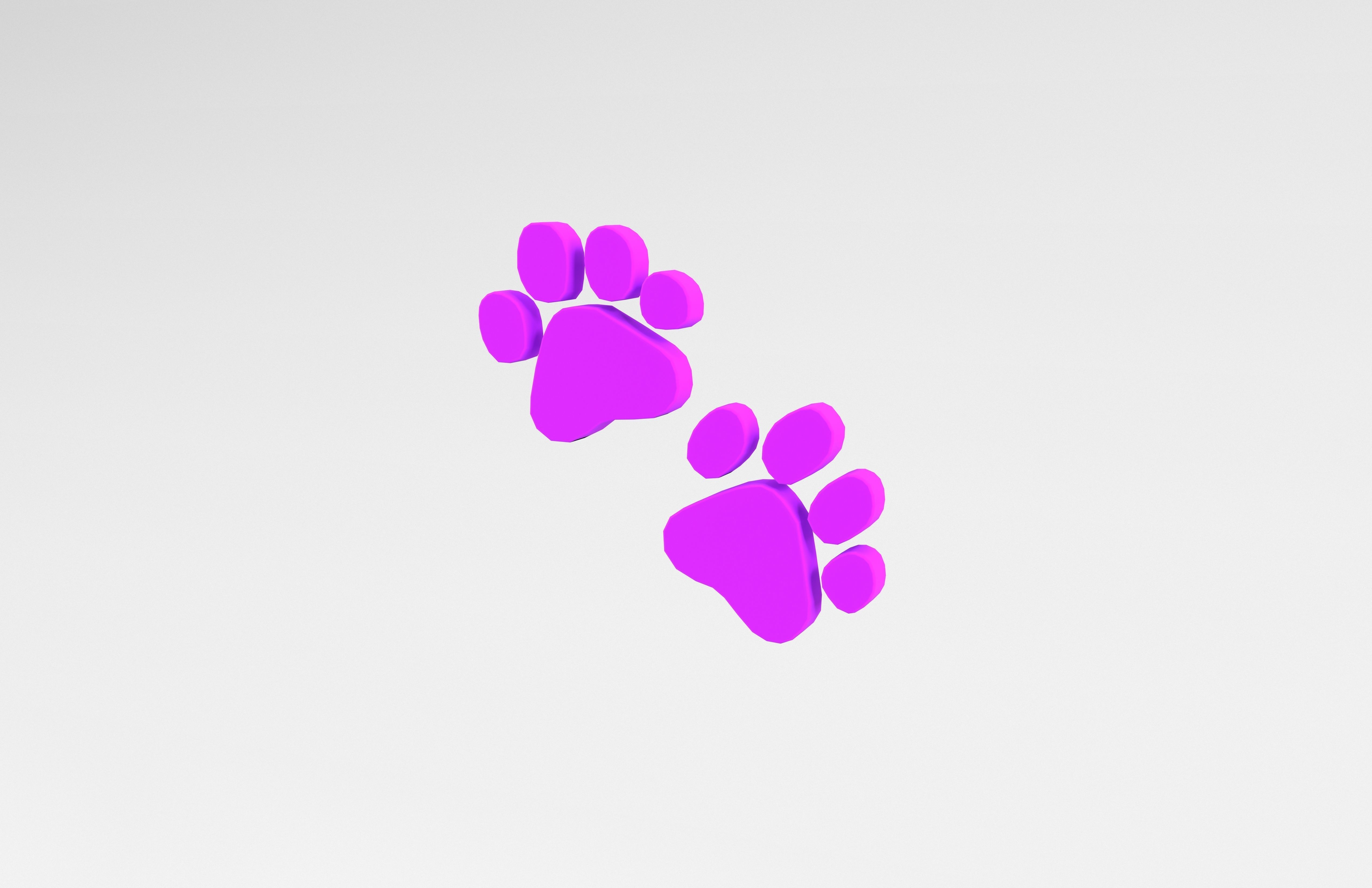 Paw Prints v1 009 Low-poly 3D model_2