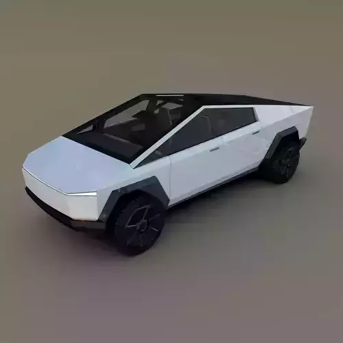 Tesla Cybertruck with chassis and interior White