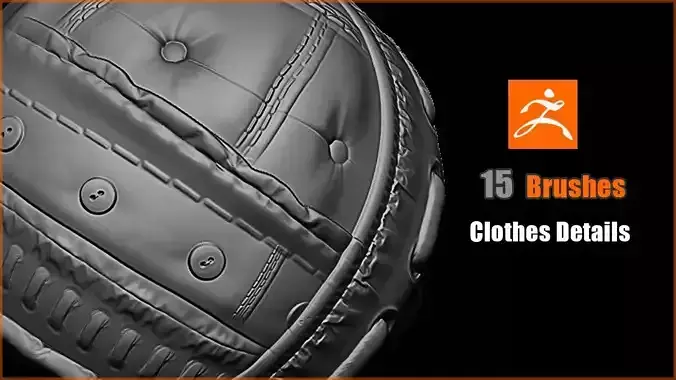 15 Fabric stitches seams brushes 3D model