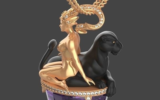 magerita ring necklace Earrings Sculpture jewelry gold 3D print model