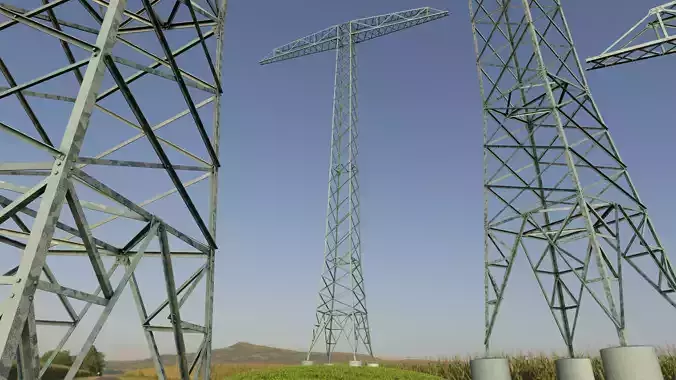 Transmission Tower 32 Meter Low-poly 3D model