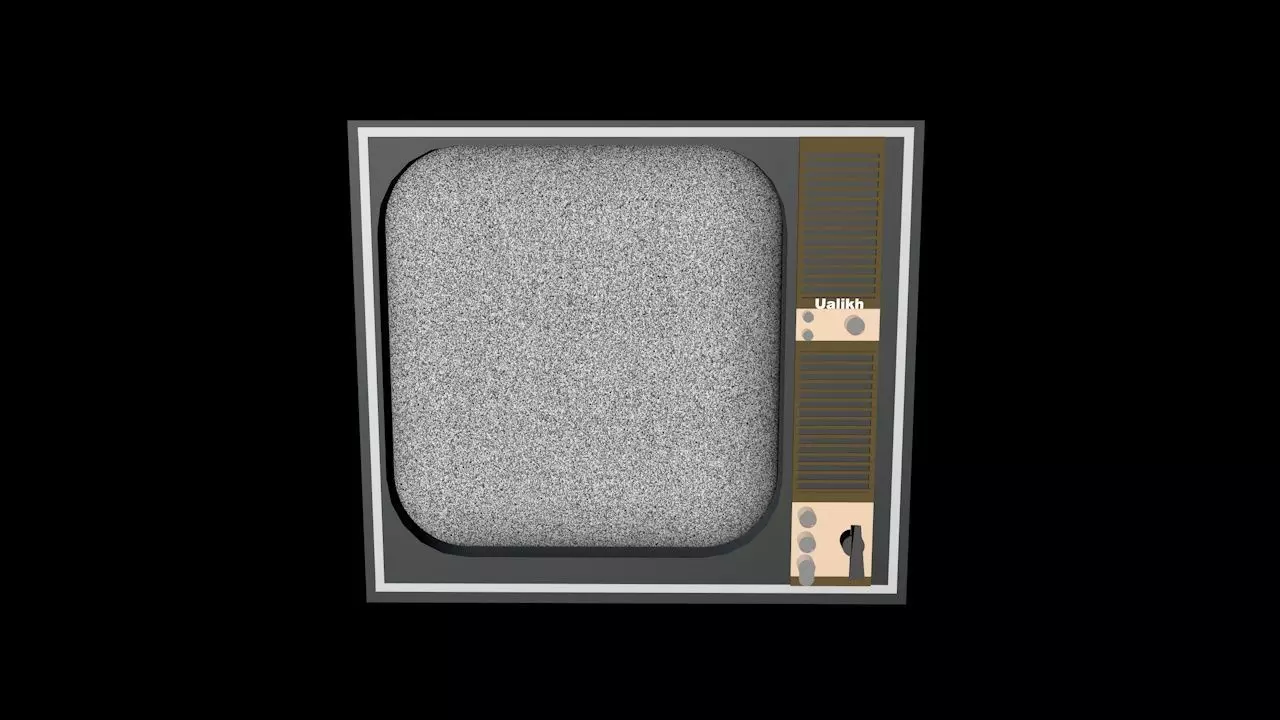 TV retro Low-poly 3D model_0