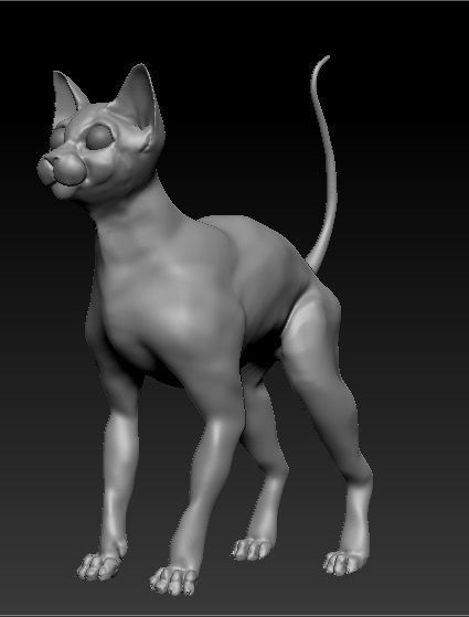 sphinx cat Low-poly 3D model_1