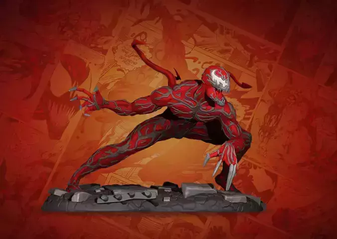 CARNAGE marvel venom statue 3D print model