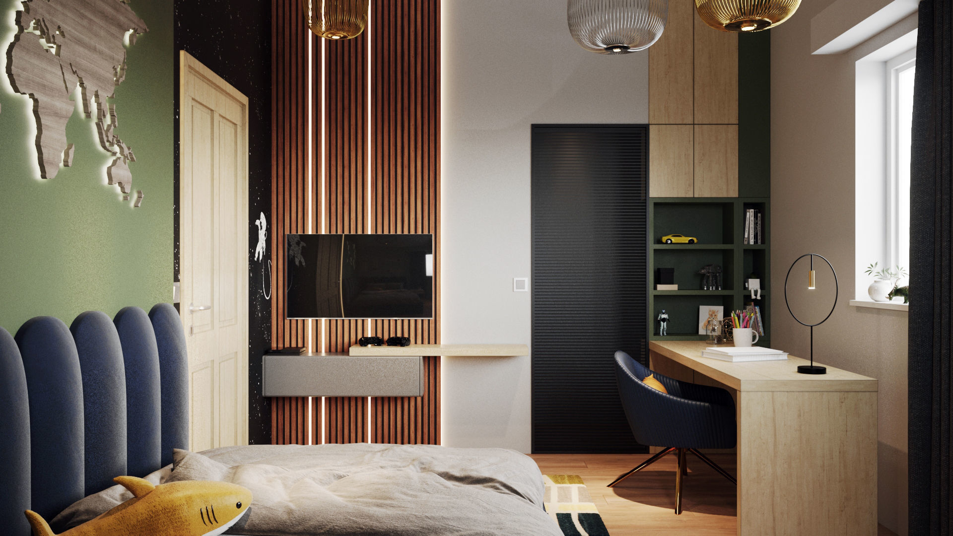 Kid bedroom 3D model_4