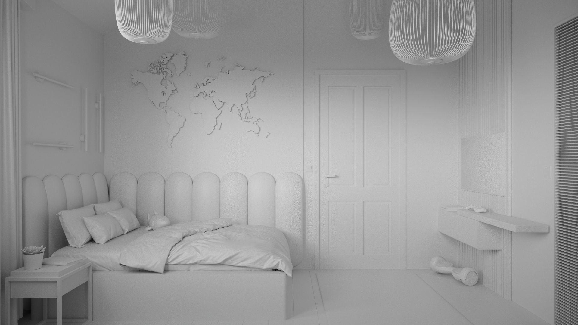 Kid bedroom 3D model_5