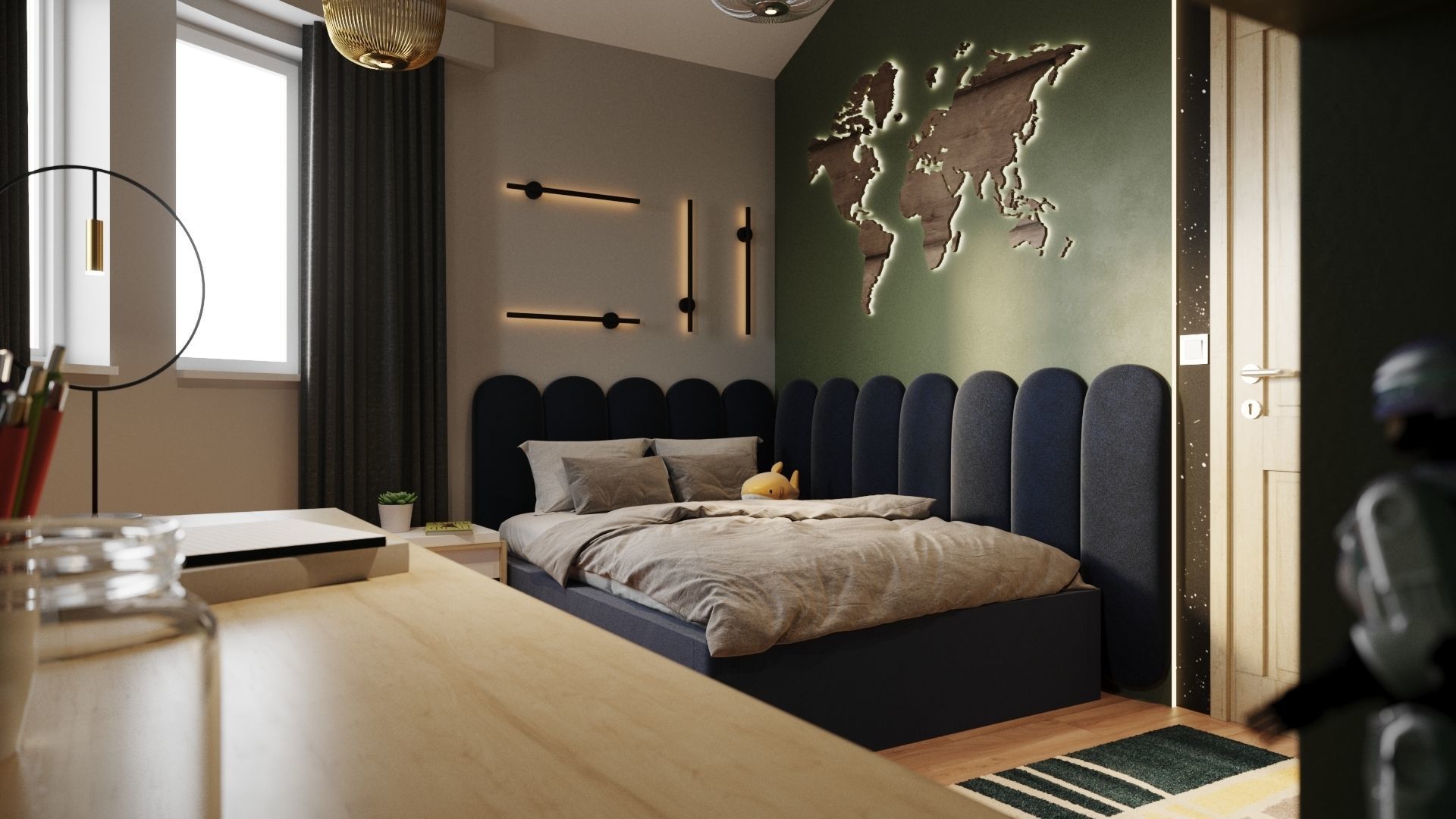 Kid bedroom 3D model_1