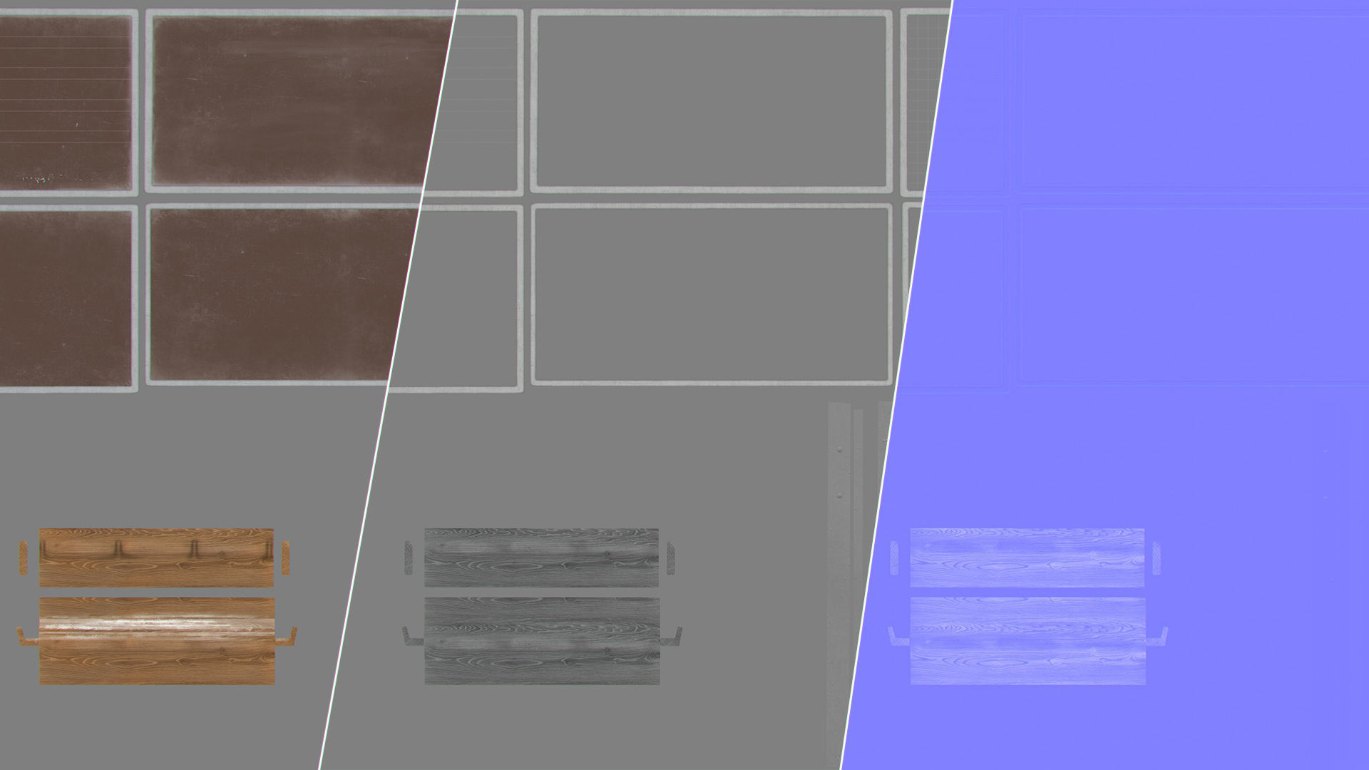 Old Blackboard Low-poly 3D model_9