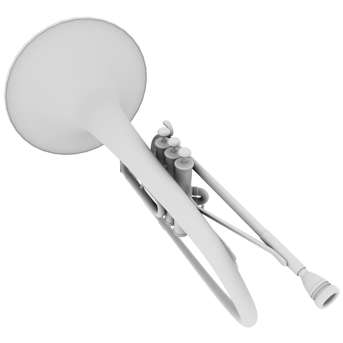 Mellophone brass instrument 3D model_9