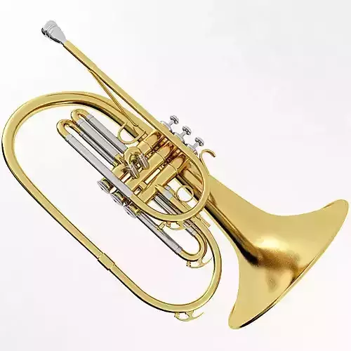 Mellophone brass instrument 3D model