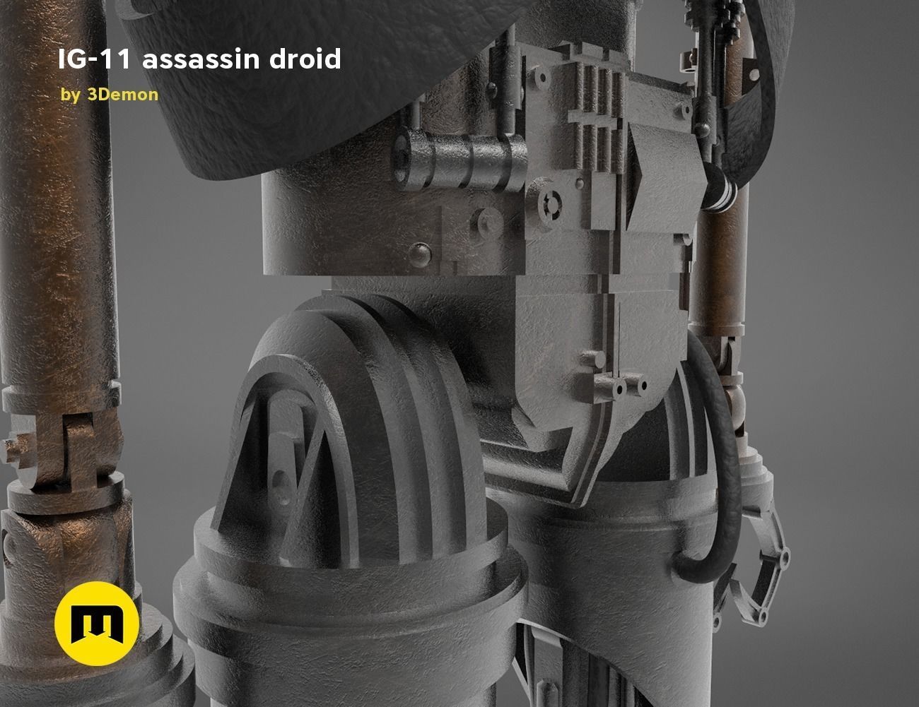 Assassin droid IG-11 Mandalorian 3D print model_12