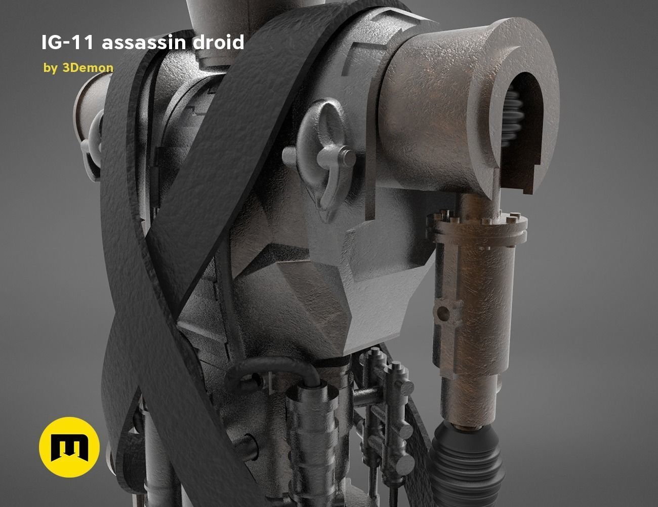 Assassin droid IG-11 Mandalorian 3D print model_3