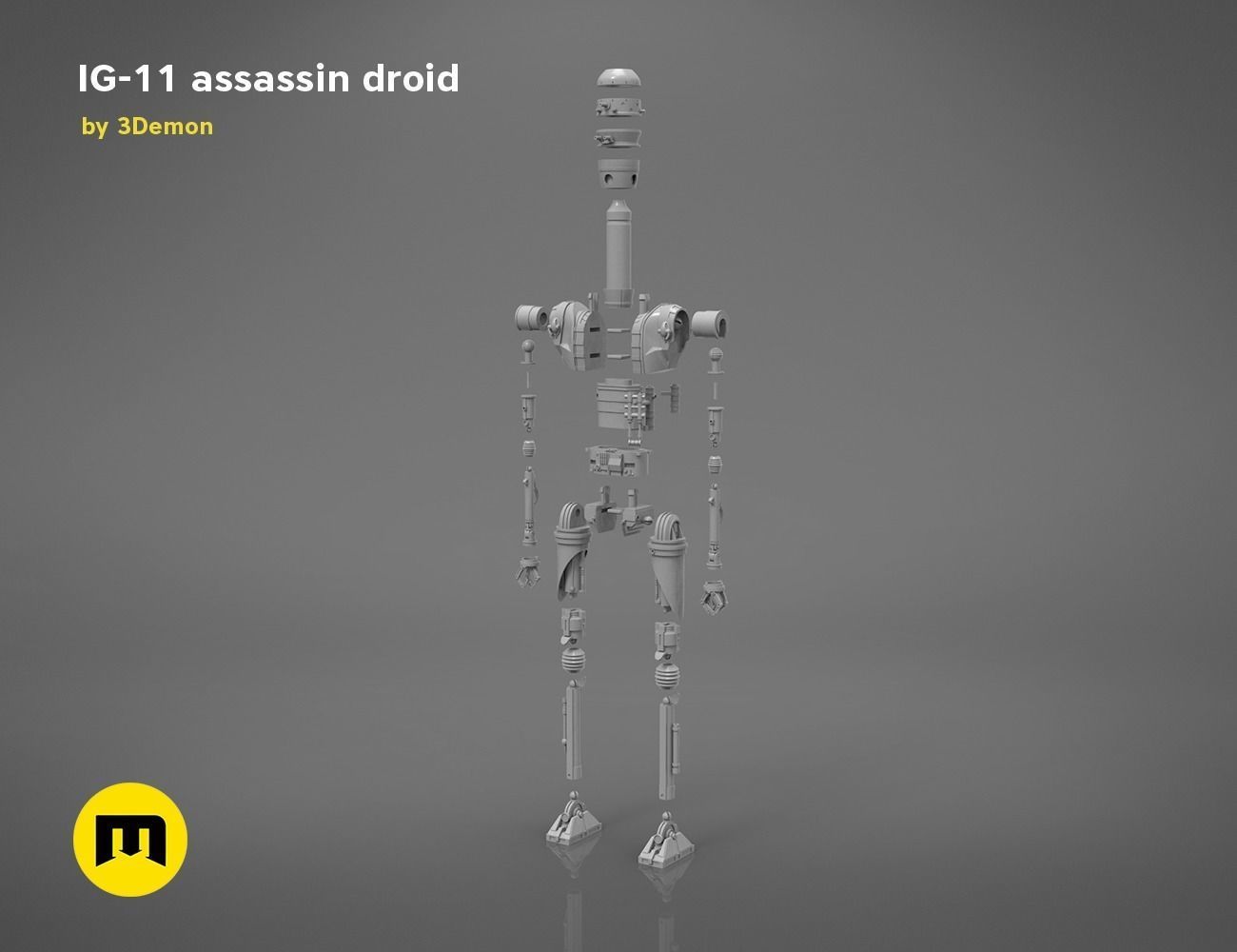 Assassin droid IG-11 Mandalorian 3D print model_5