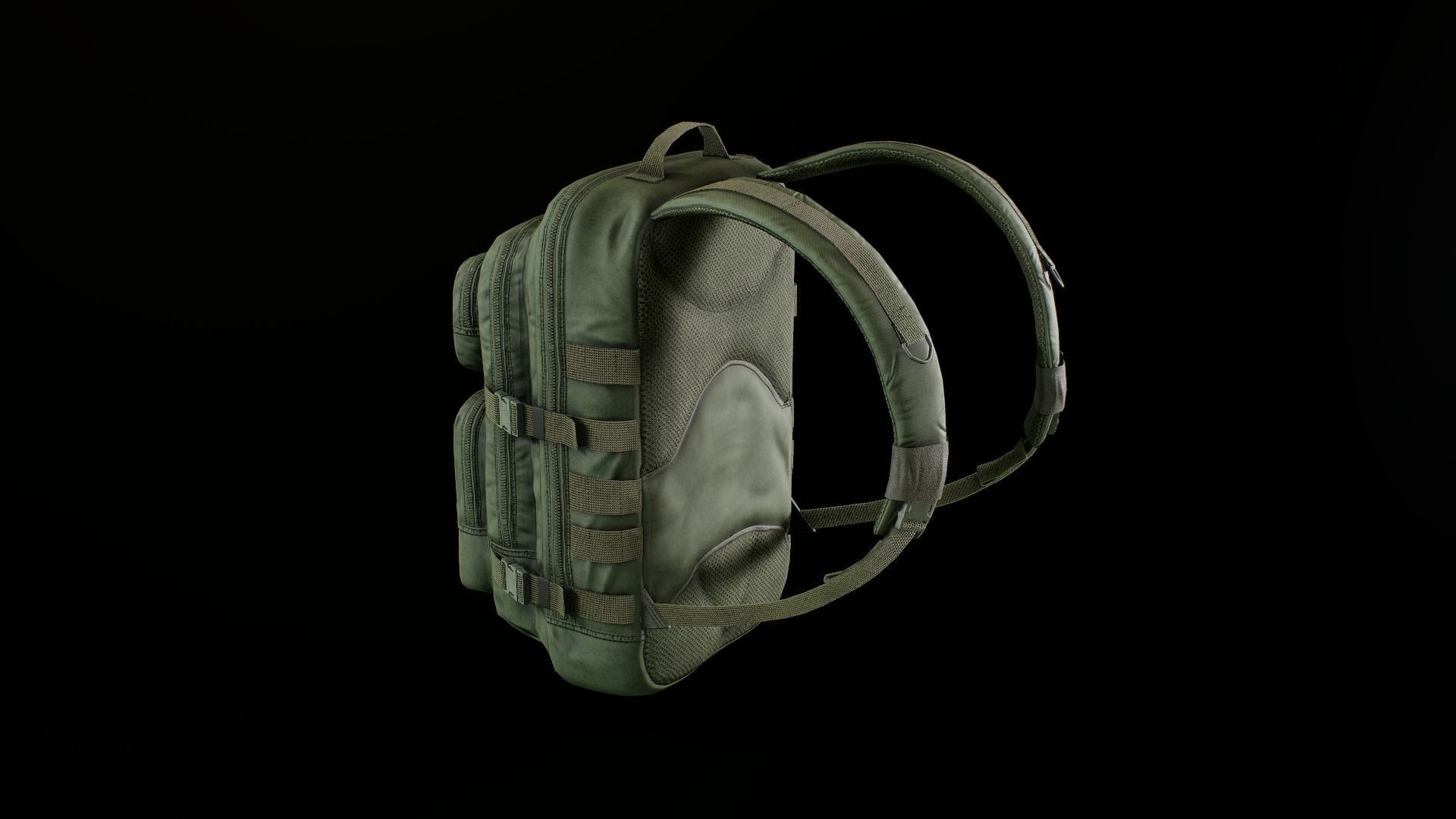 Tactical backpack Low-poly 3D model_5