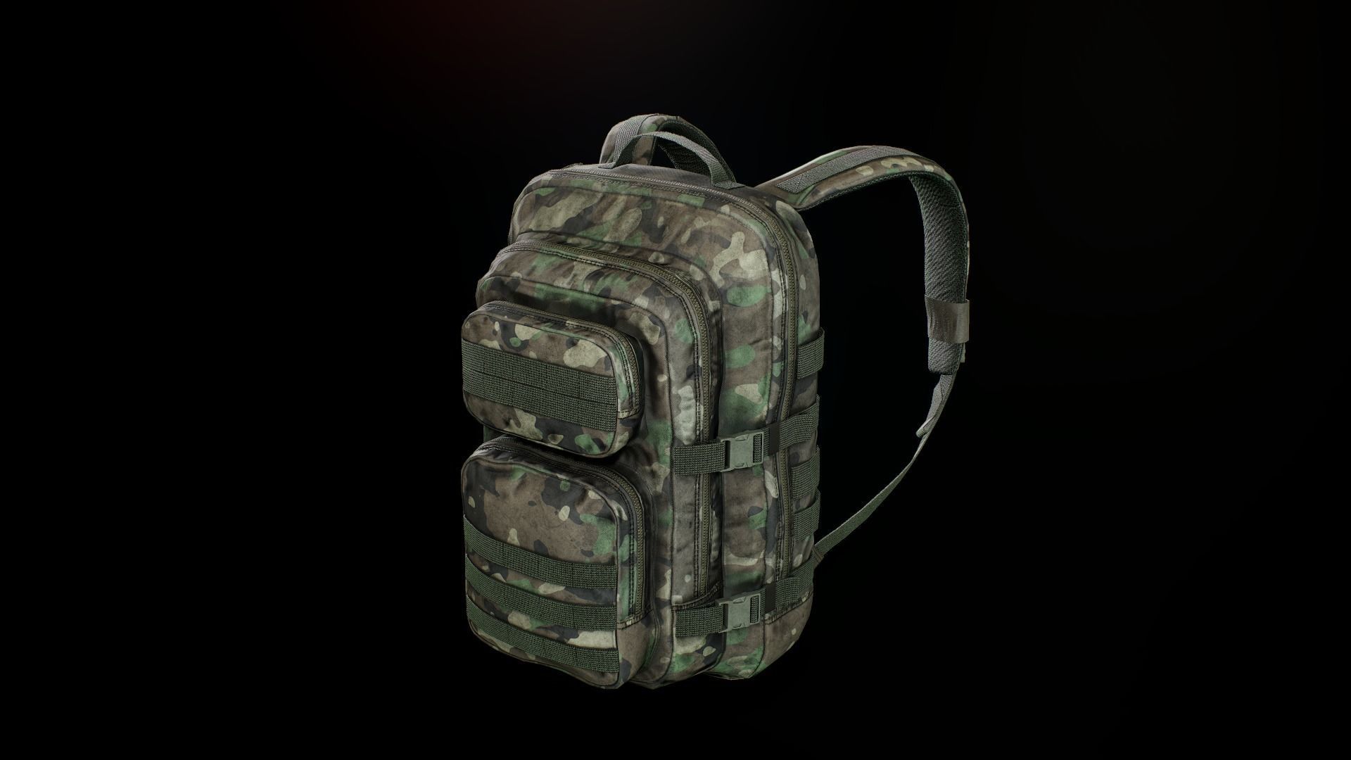 Tactical backpack Low-poly 3D model_13