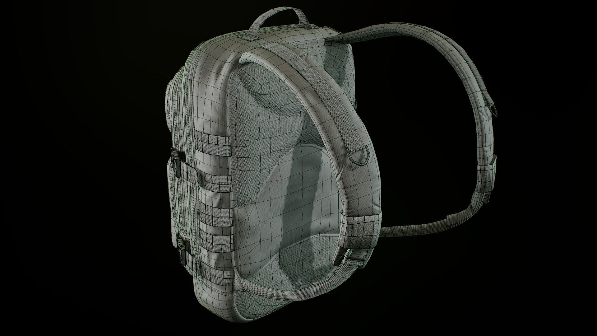 Tactical backpack Low-poly 3D model_20