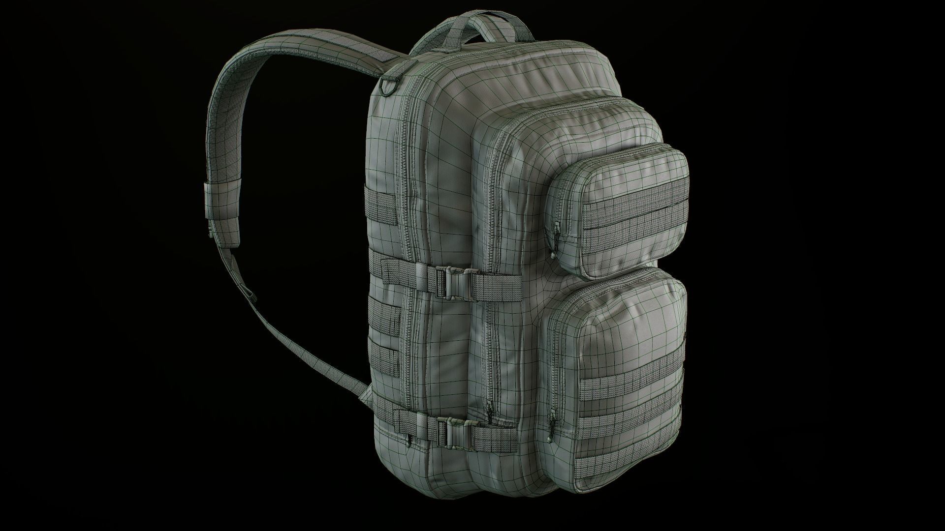 Tactical backpack Low-poly 3D model_22