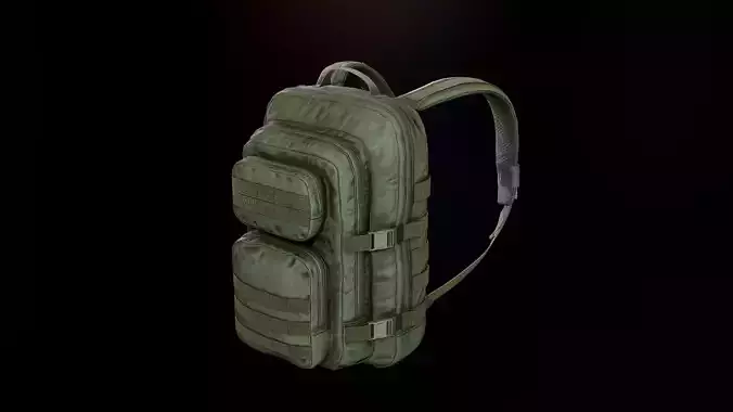 Tactical backpack Low-poly 3D model