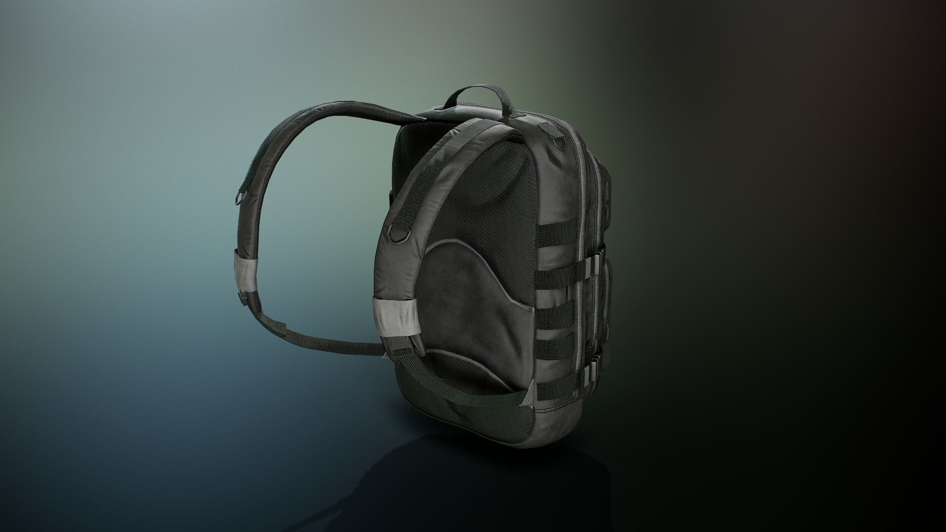 Tactical backpack Low-poly 3D model_18