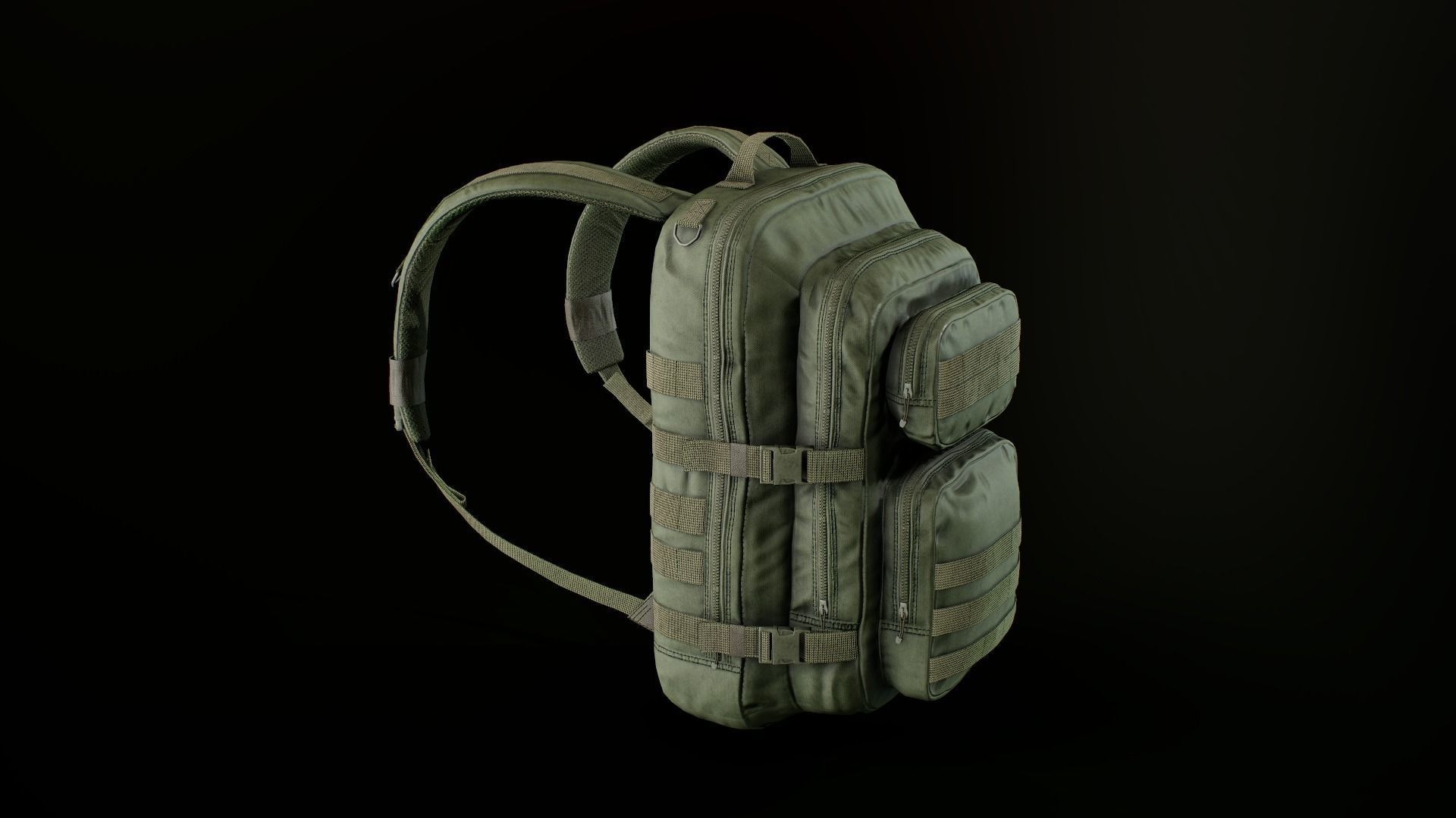 Tactical backpack Low-poly 3D model_2