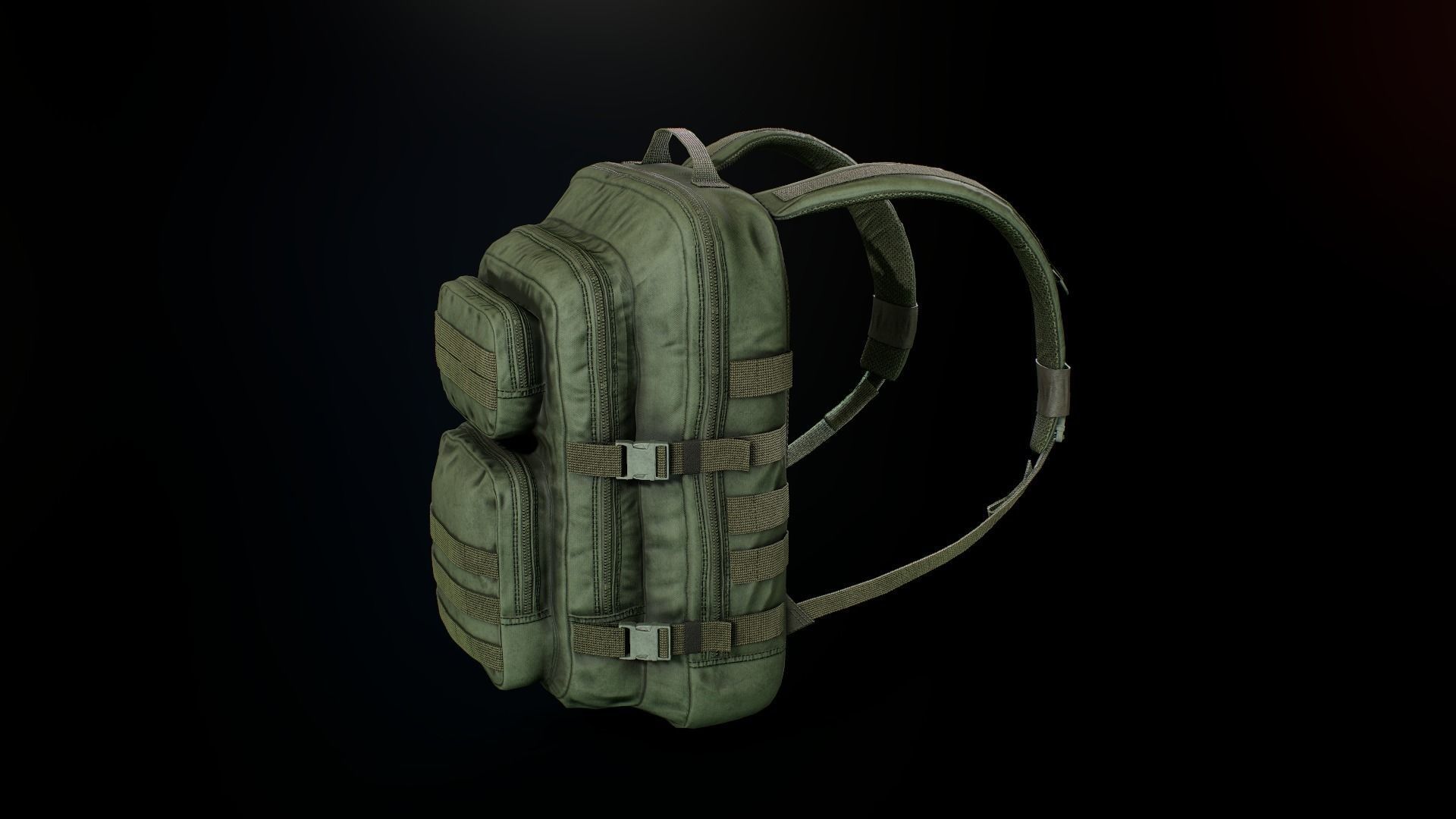 Tactical backpack Low-poly 3D model_6