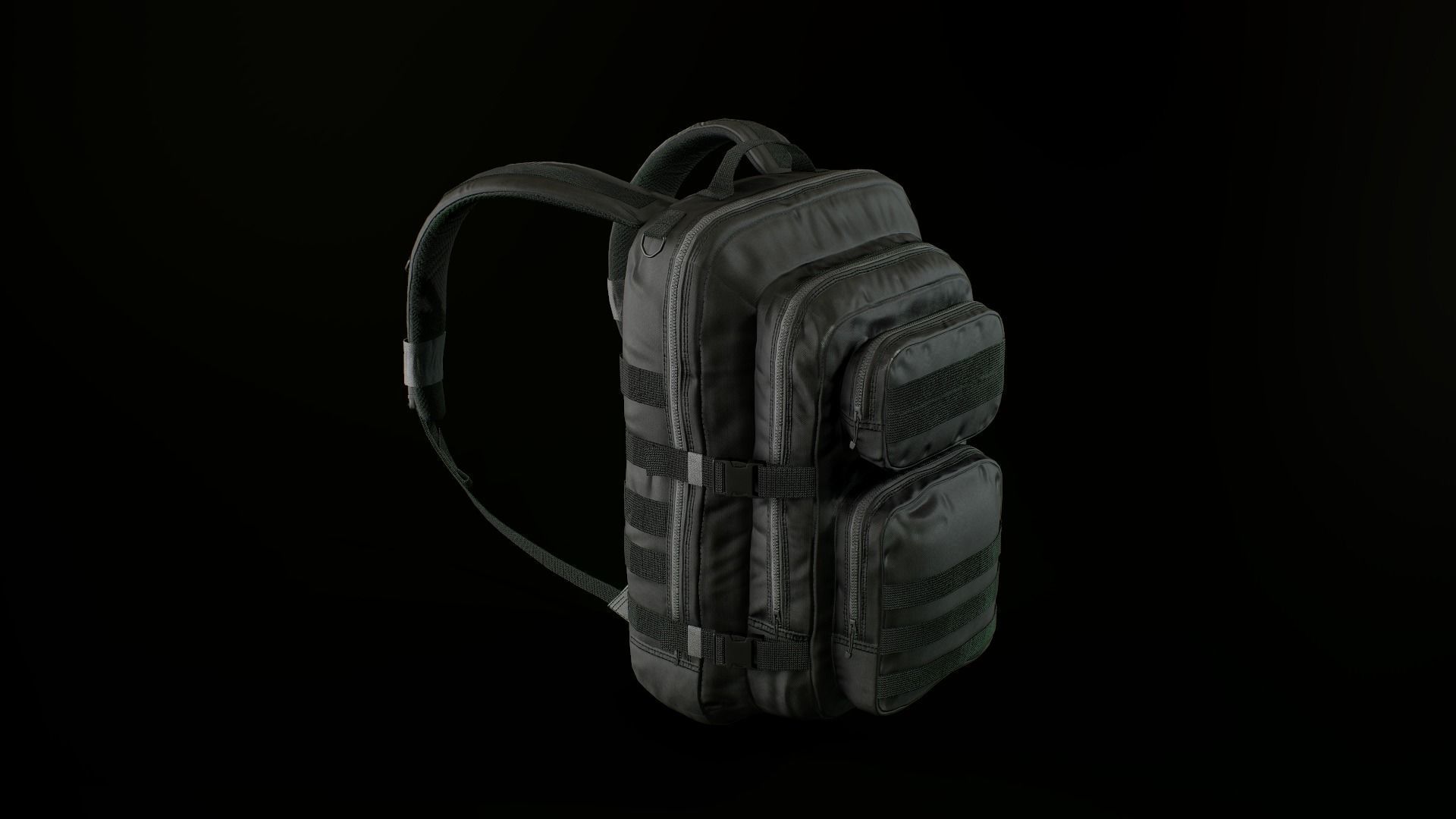 Tactical backpack Low-poly 3D model_17