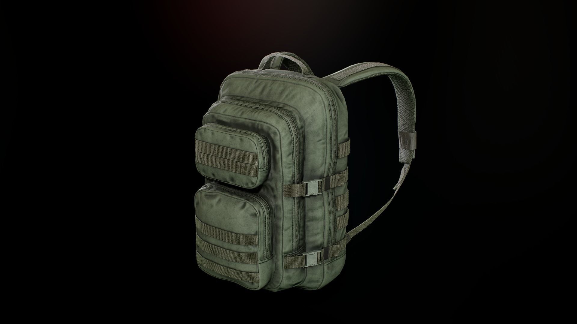 Tactical backpack Low-poly 3D model_10