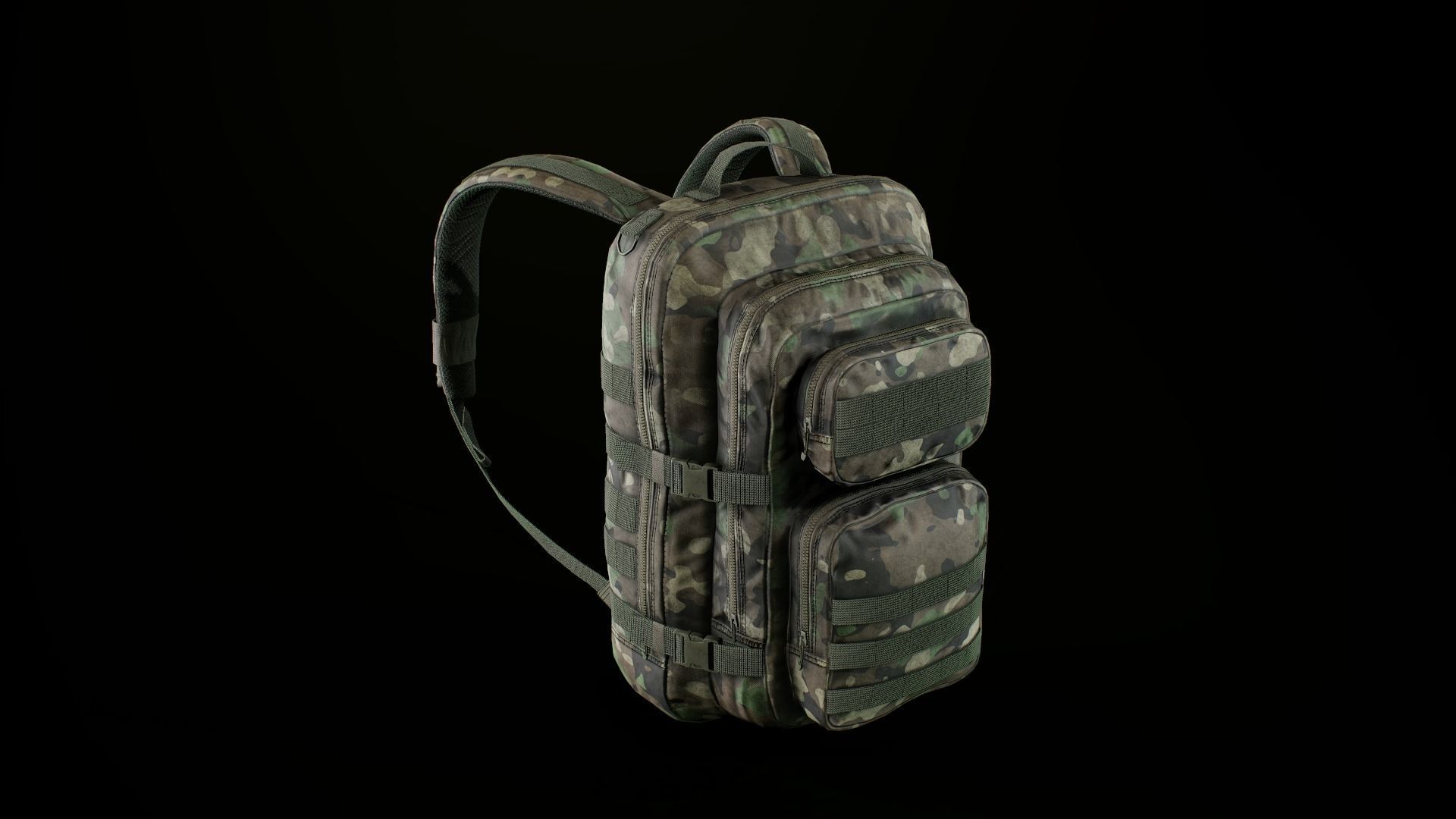 Tactical backpack Low-poly 3D model_14