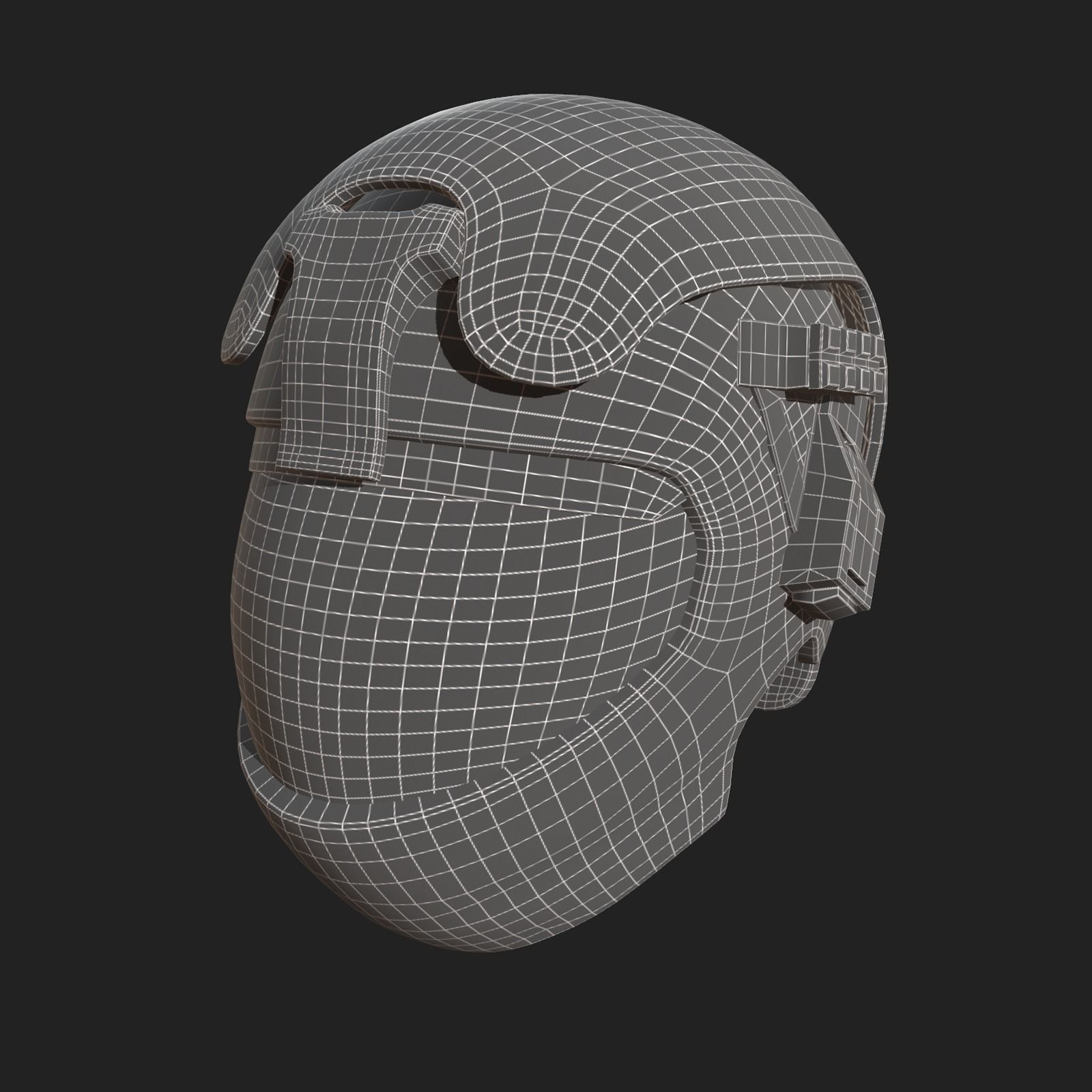 Helmet scifi military combat 3d futuristic technology space Low-poly 3D model_12