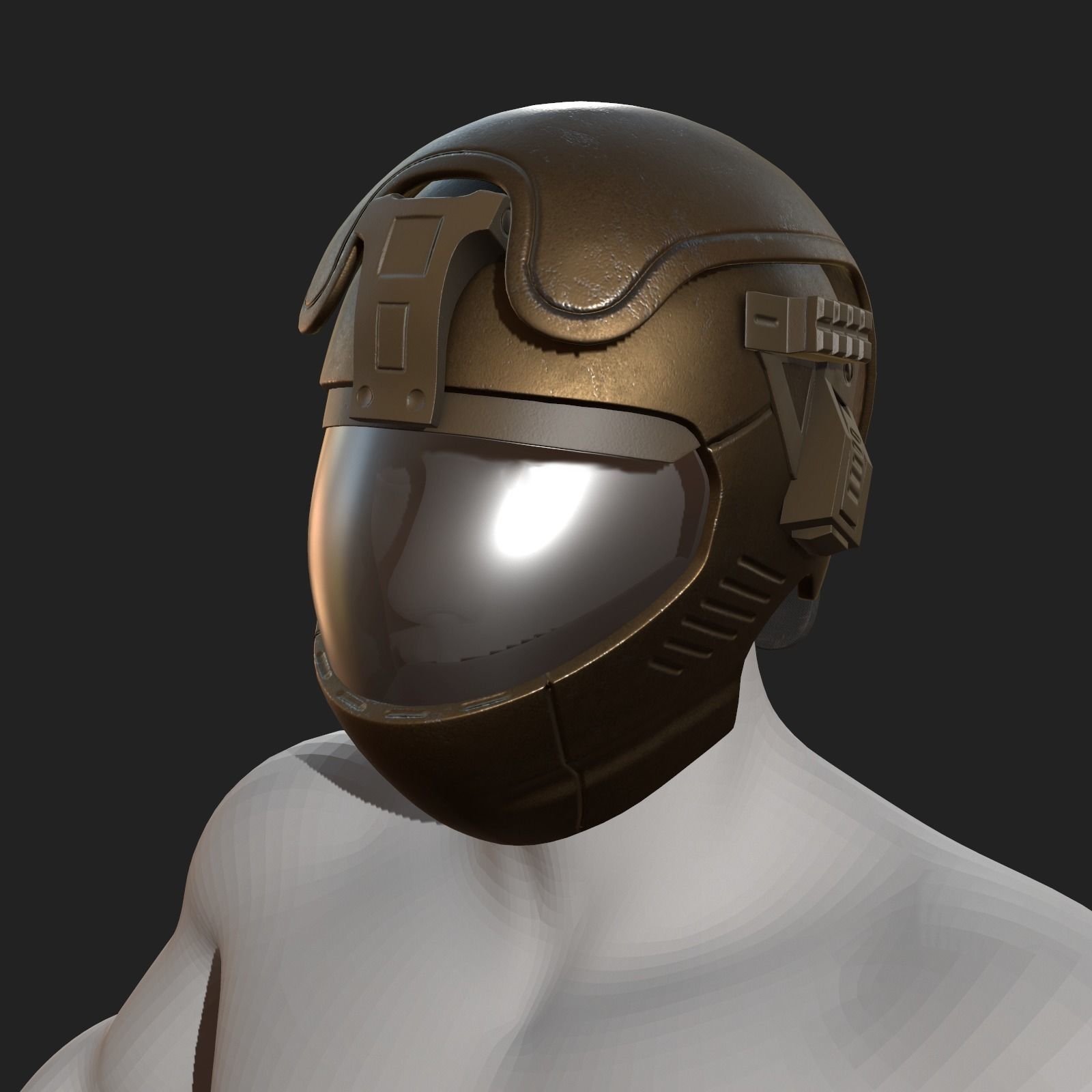 Helmet scifi military combat 3d futuristic technology space Low-poly 3D model_4