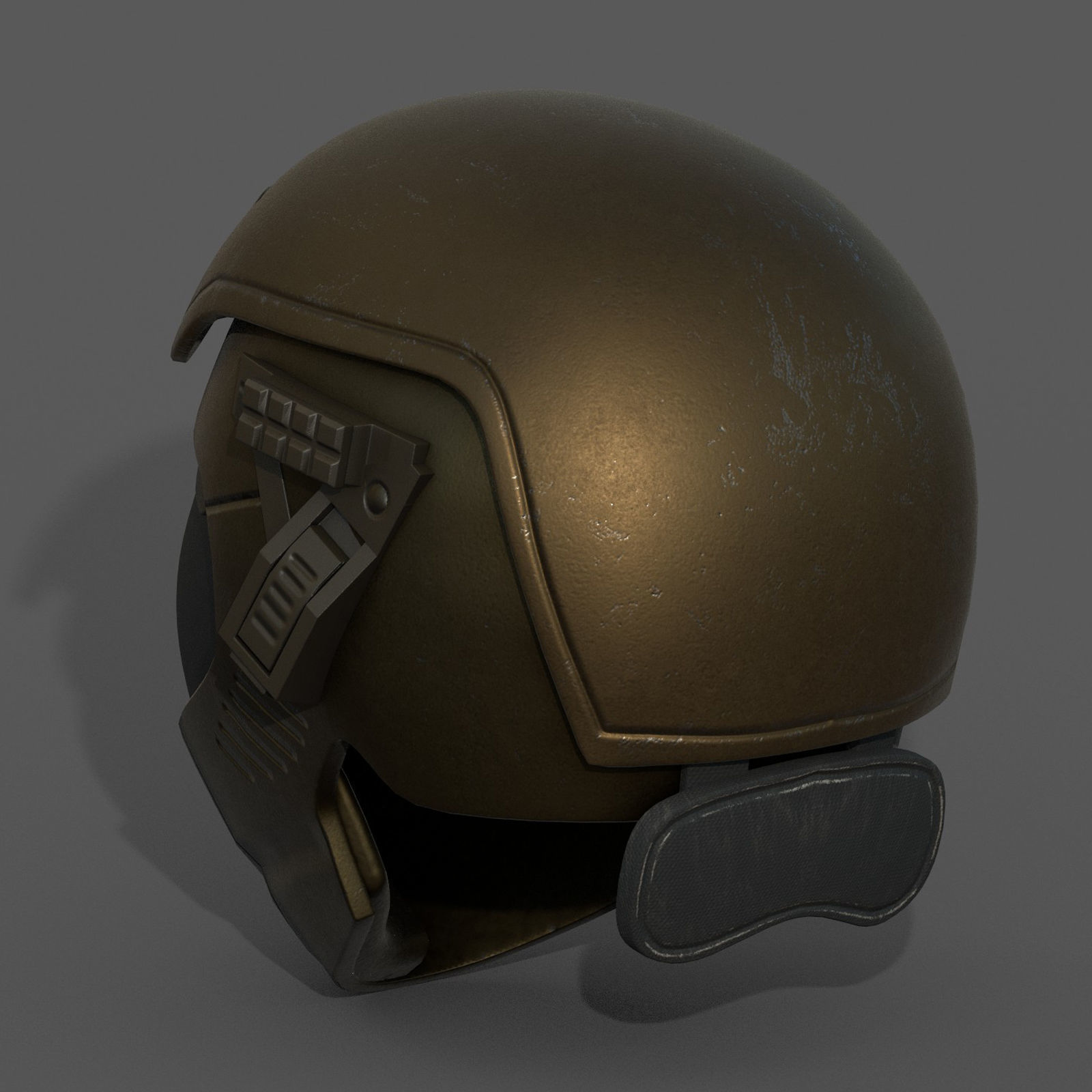 Helmet scifi military combat 3d futuristic technology space Low-poly 3D model_9