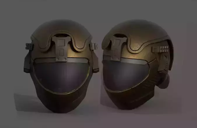 Helmet scifi military combat 3d futuristic technology space 
