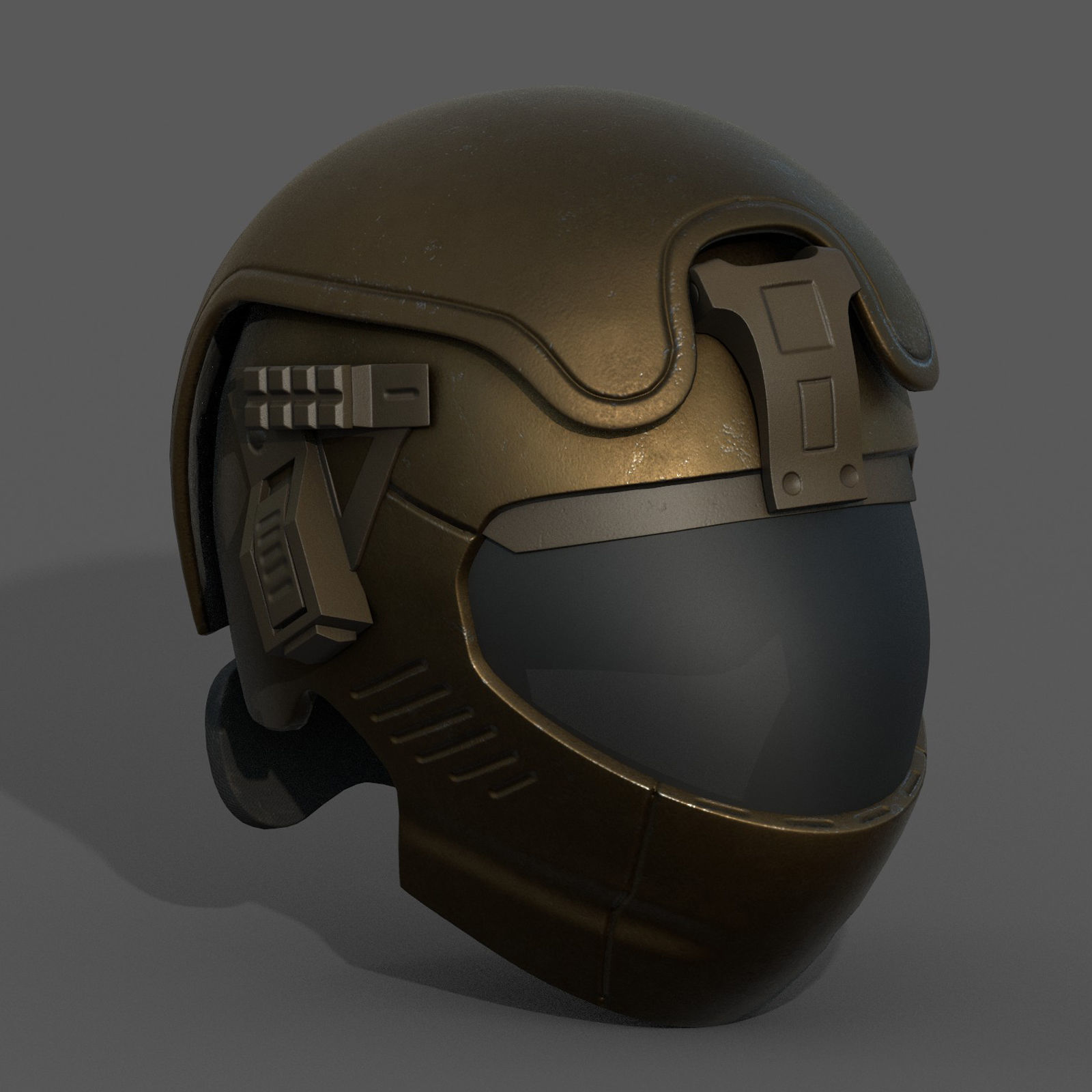 Helmet scifi military combat 3d futuristic technology space Low-poly 3D model_1