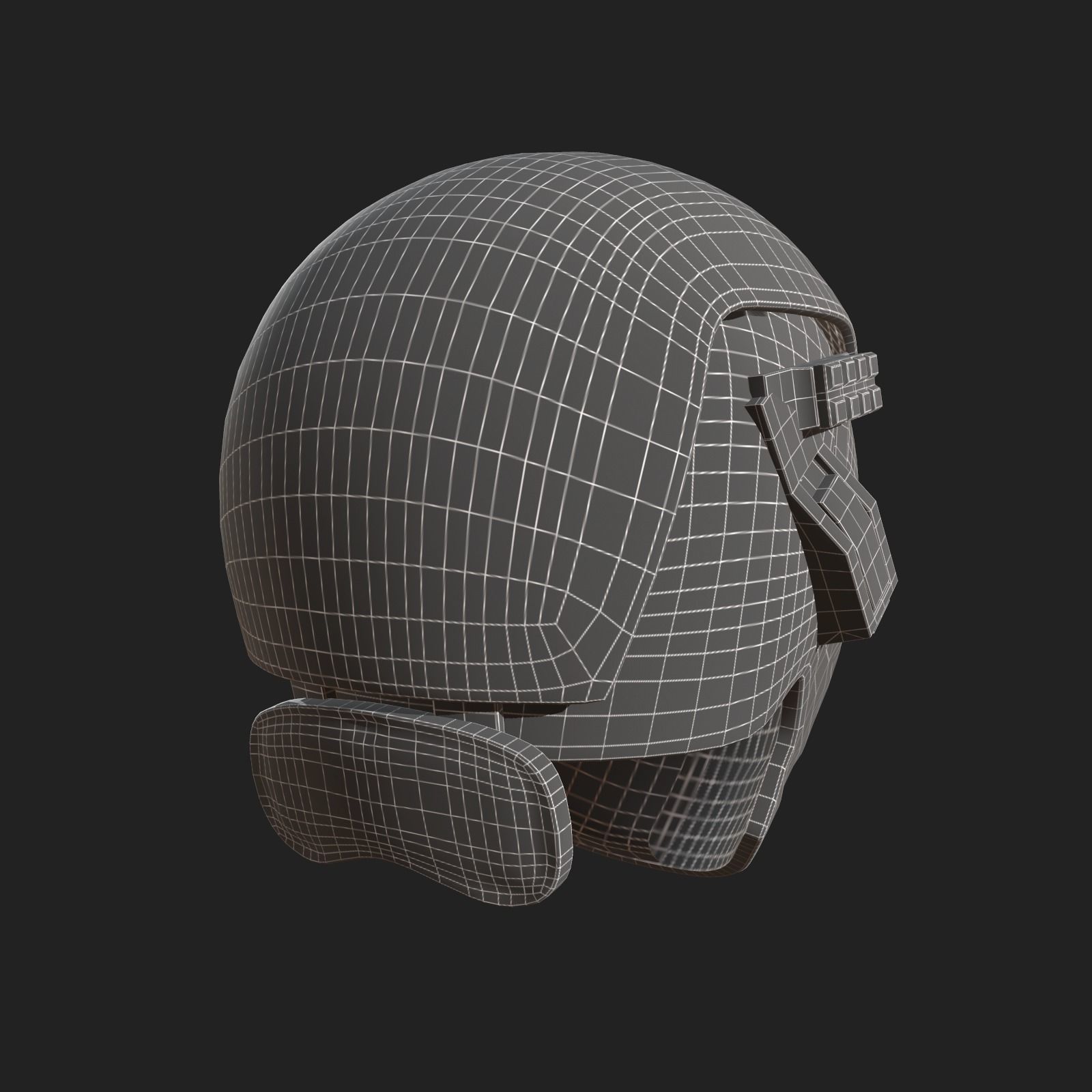 Helmet scifi military combat 3d futuristic technology space Low-poly 3D model_13