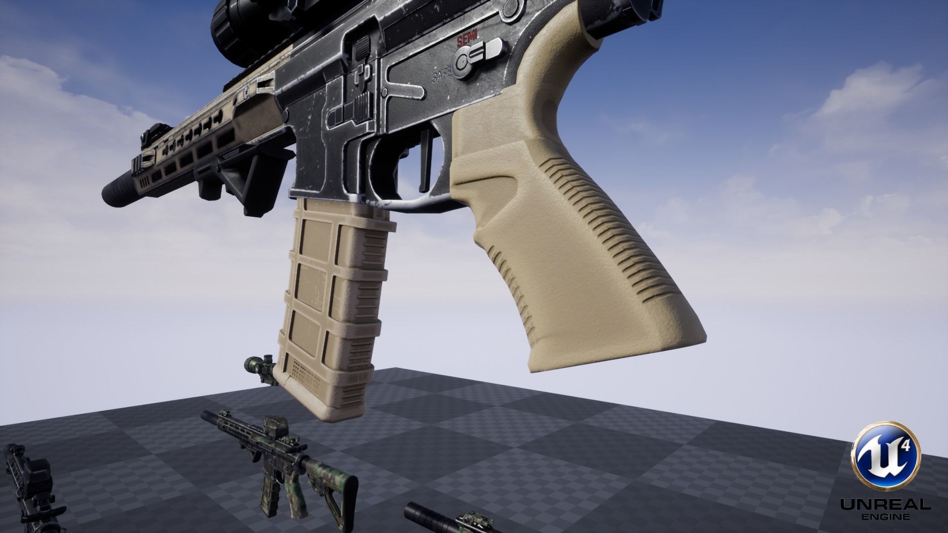Modular Combat Rifle-Carbine Variant Low-poly 3D model_39