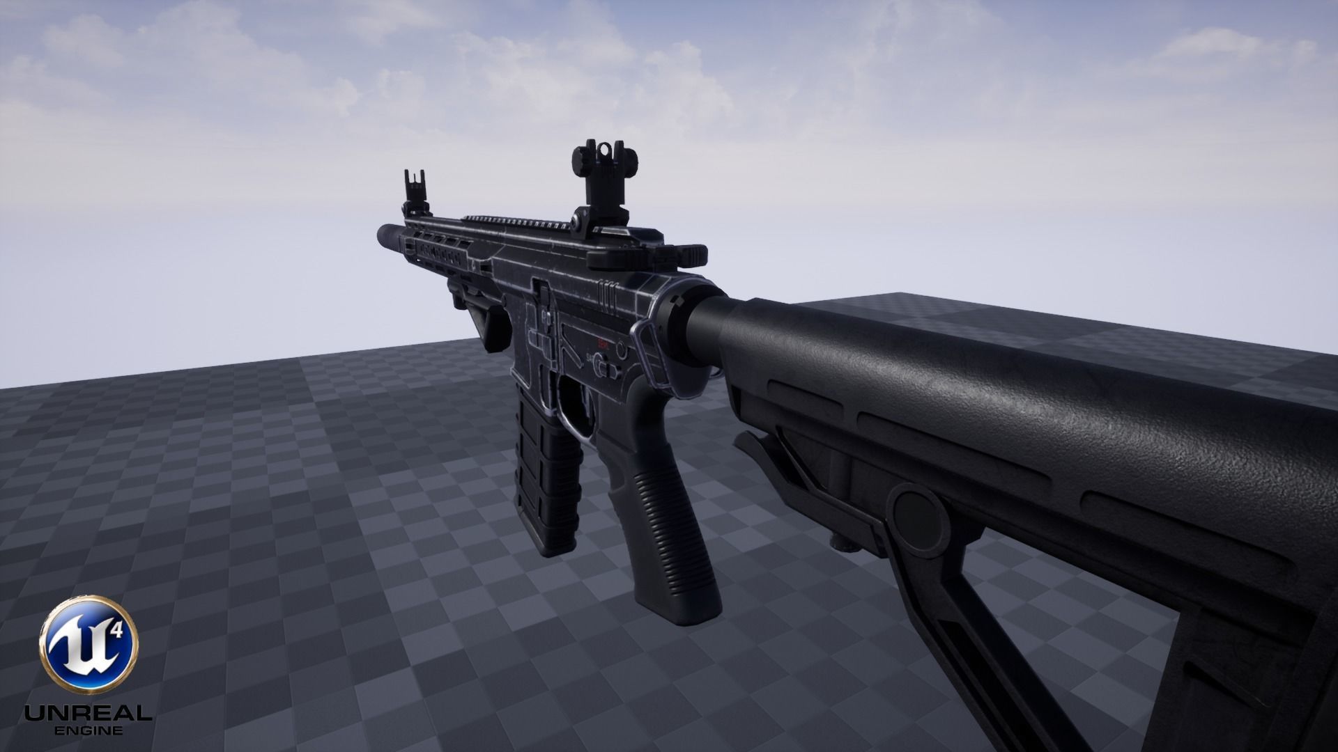 Modular Combat Rifle-Carbine Variant Low-poly 3D model_30
