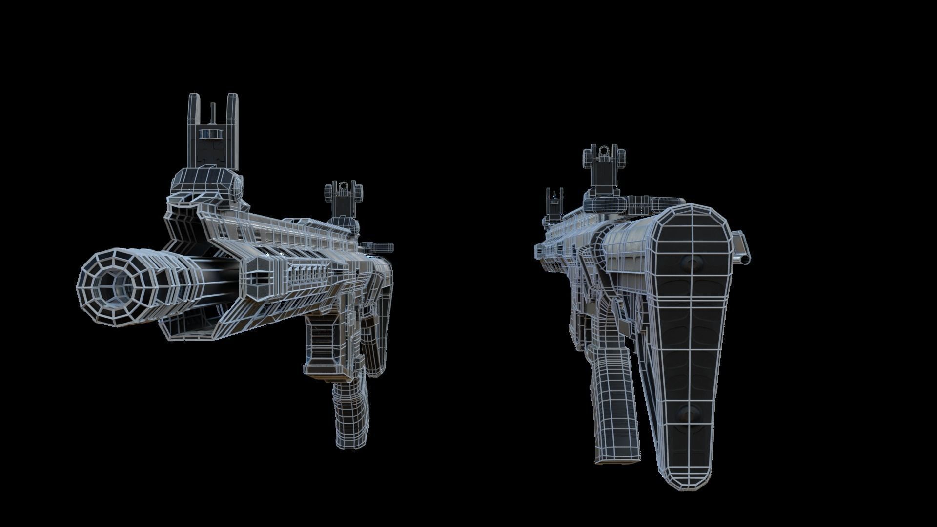 Modular Combat Rifle-Carbine Variant Low-poly 3D model_64