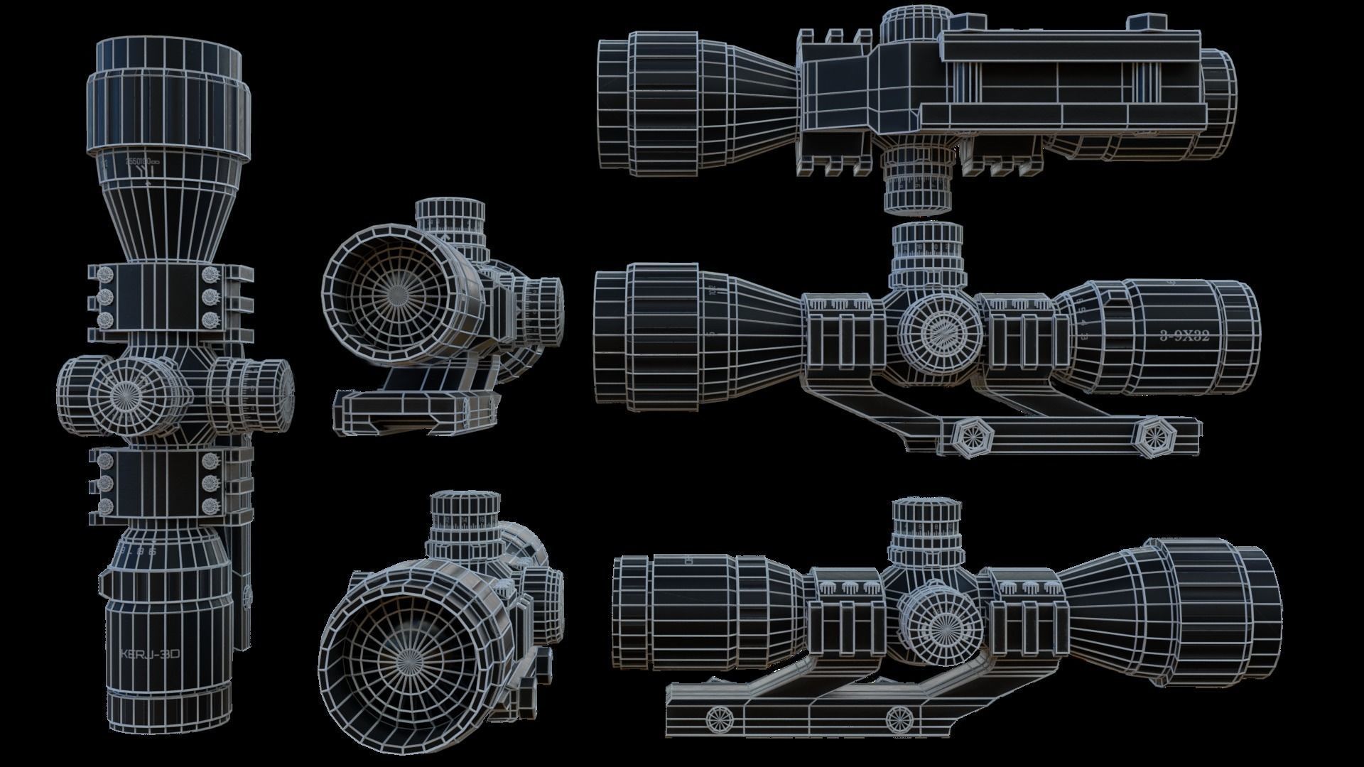 Modular Combat Rifle-Carbine Variant Low-poly 3D model_70