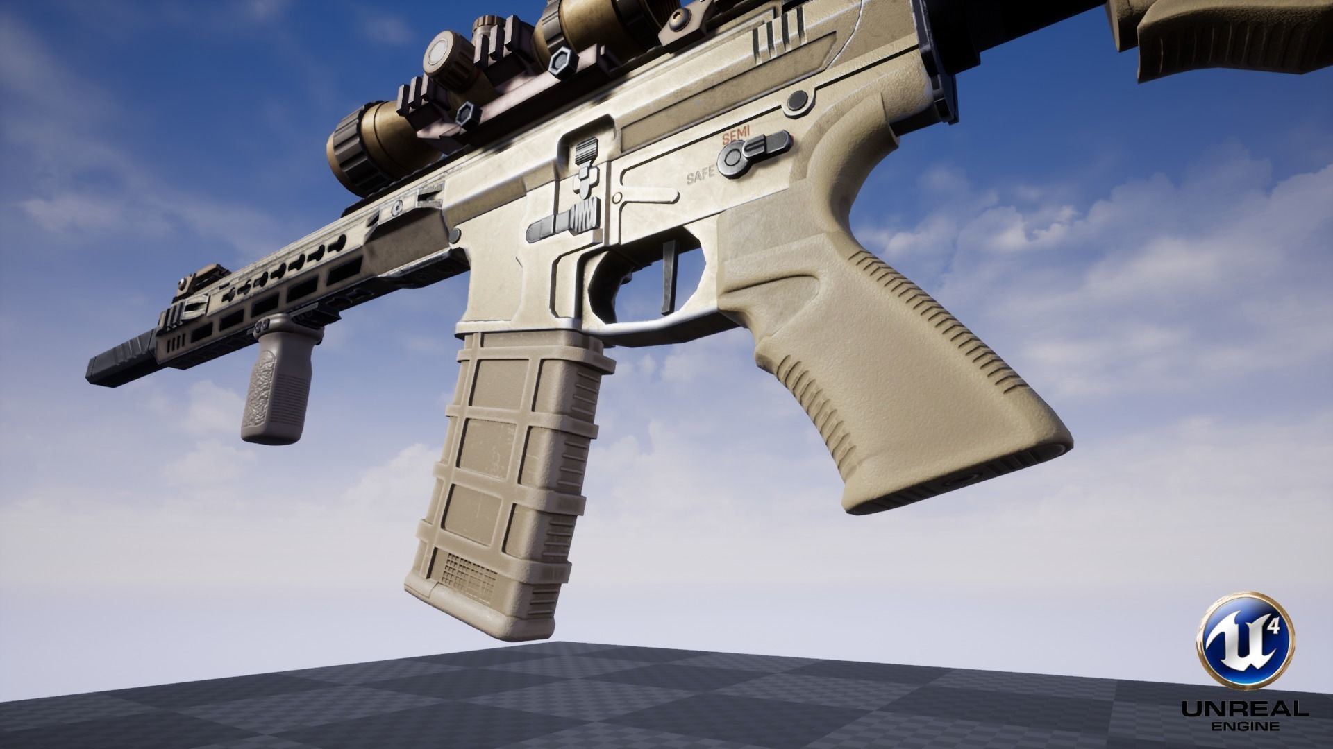 Modular Combat Rifle-Carbine Variant Low-poly 3D model_37