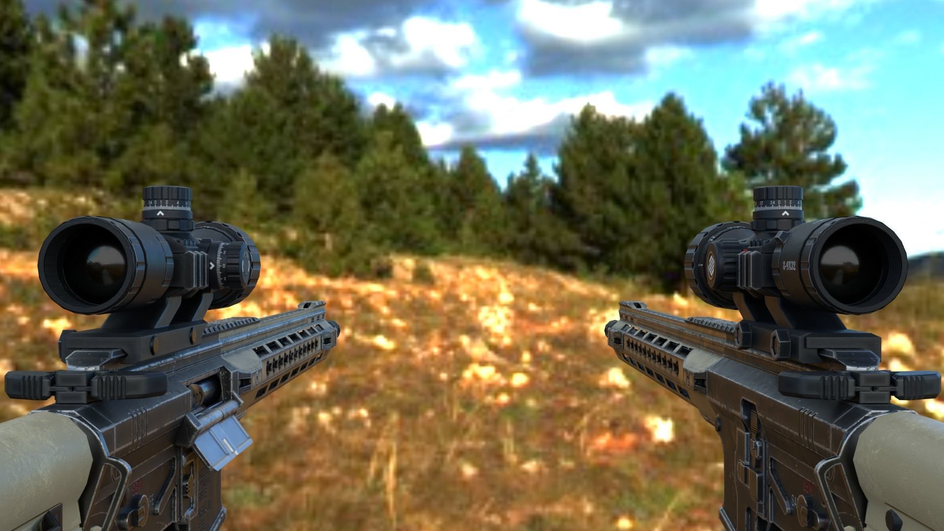 Modular Combat Rifle-Carbine Variant Low-poly 3D model_16