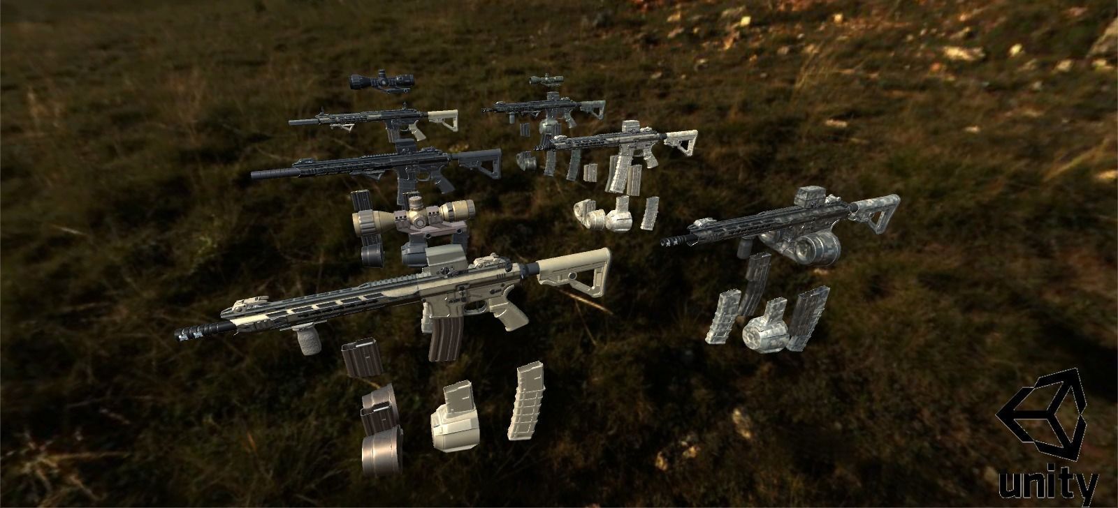 Modular Combat Rifle-Carbine Variant Low-poly 3D model_17